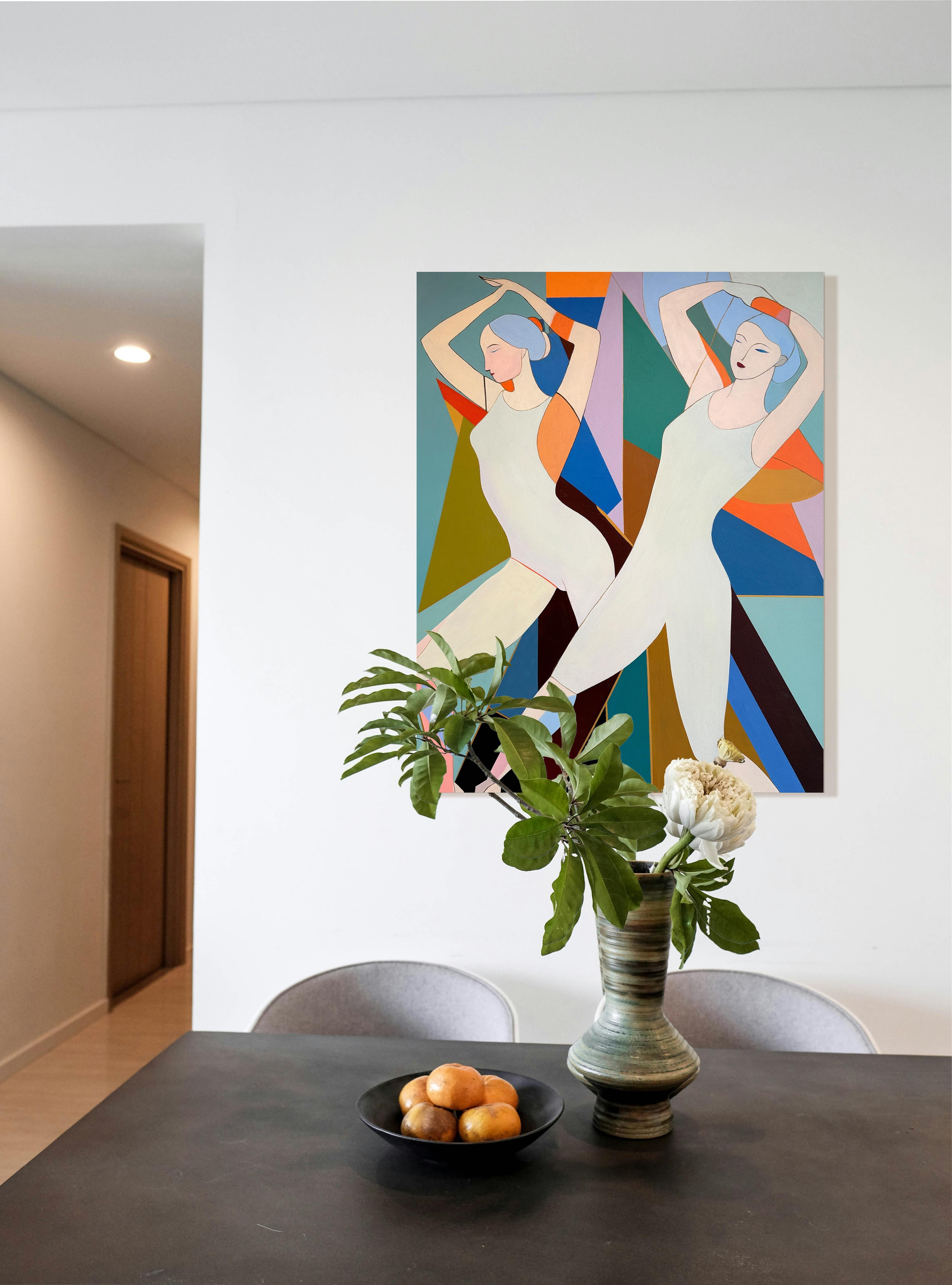 Barber Schaumann is a contemporary artist known for her vibrant, abstract interpretations of the female form. Her work combines bold colors with modern, geometric shapes, blending elements of cubism and abstraction. Schaumann's pieces celebrate the
