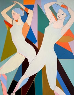 Flowing together by B.Schaumann Contemporary Ballet Dancers Painting