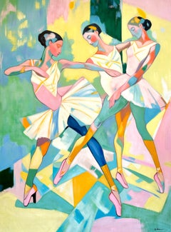 Cuori in movimento di B. Schaumann - Pittura astratta contemporanea di danzatori