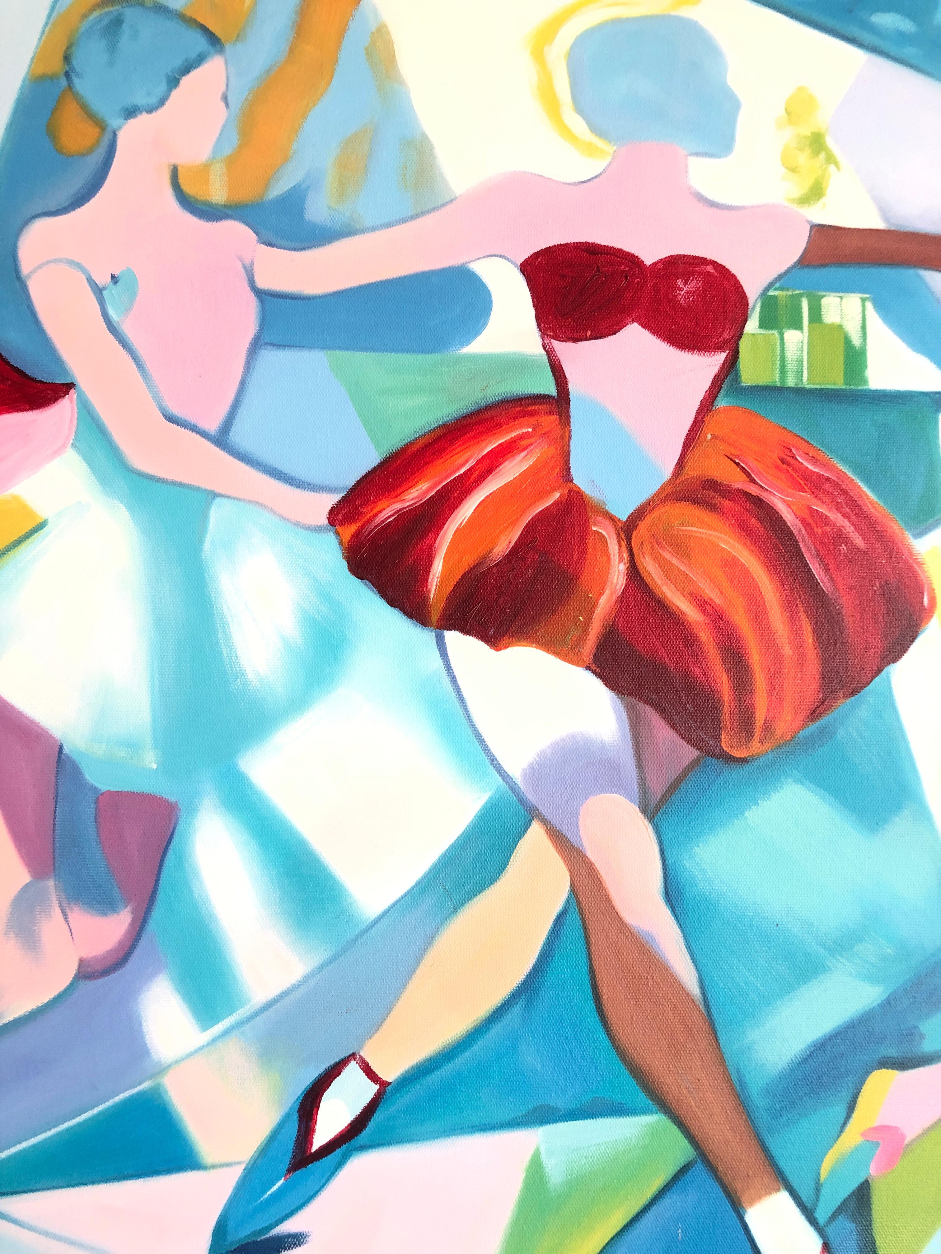 Hold Me Through the Music - B.Schaumann - Contemporary Dancers Painting For Sale 7