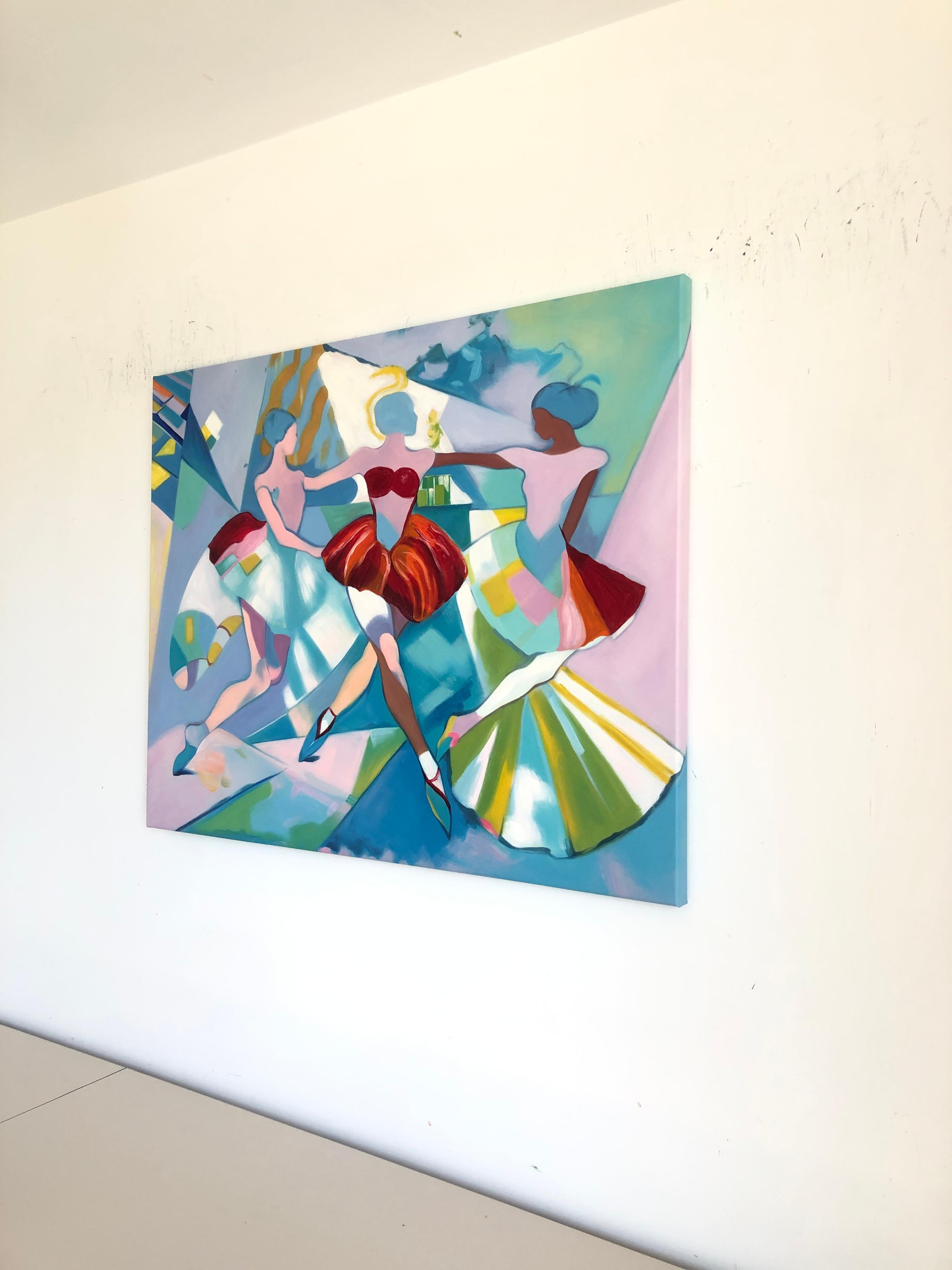 Hold Me Through the Music - B.Schaumann - Contemporary Dancers Painting For Sale 8