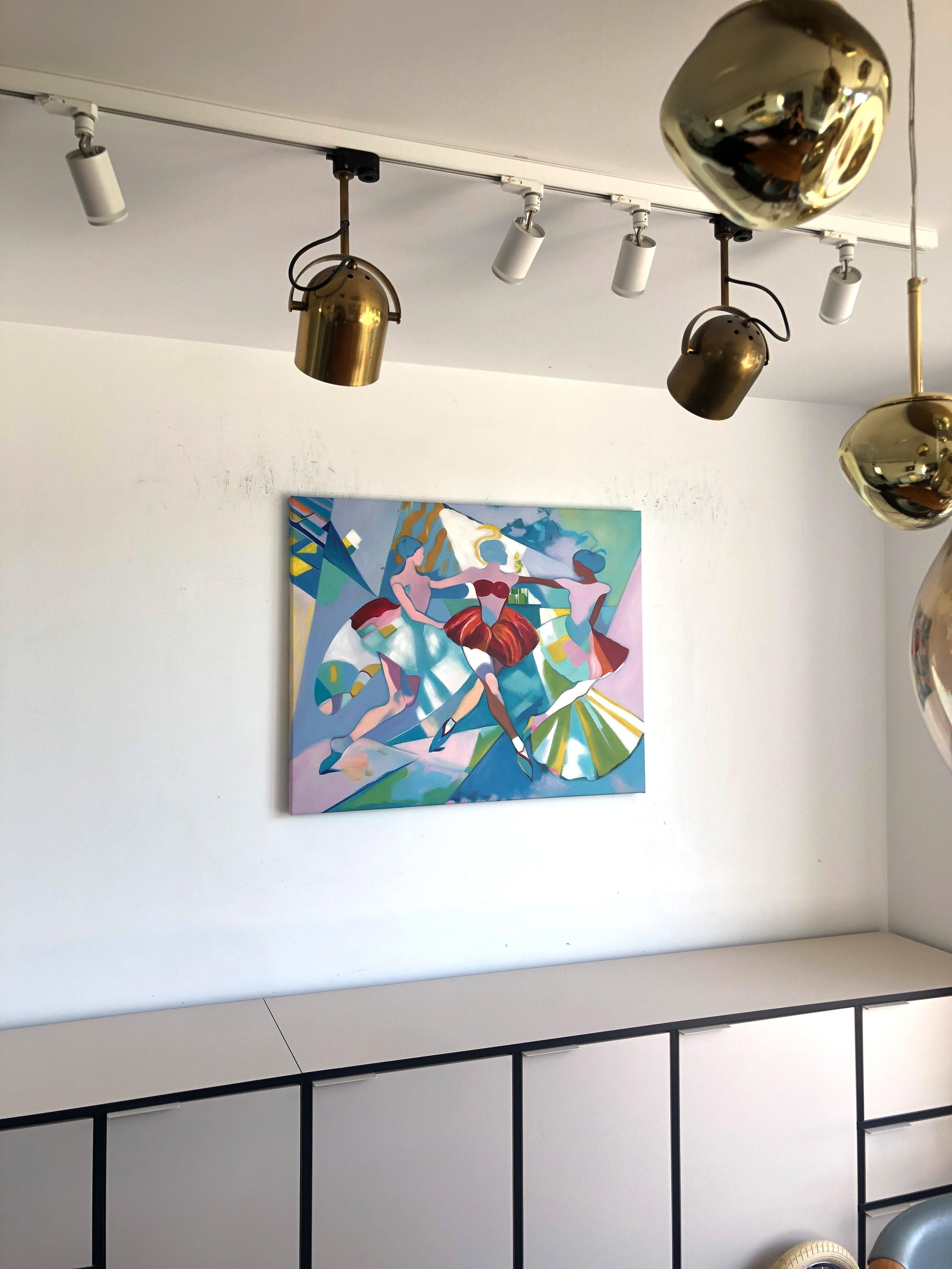 Hold Me Through the Music - B.Schaumann - Contemporary Dancers Painting For Sale 10