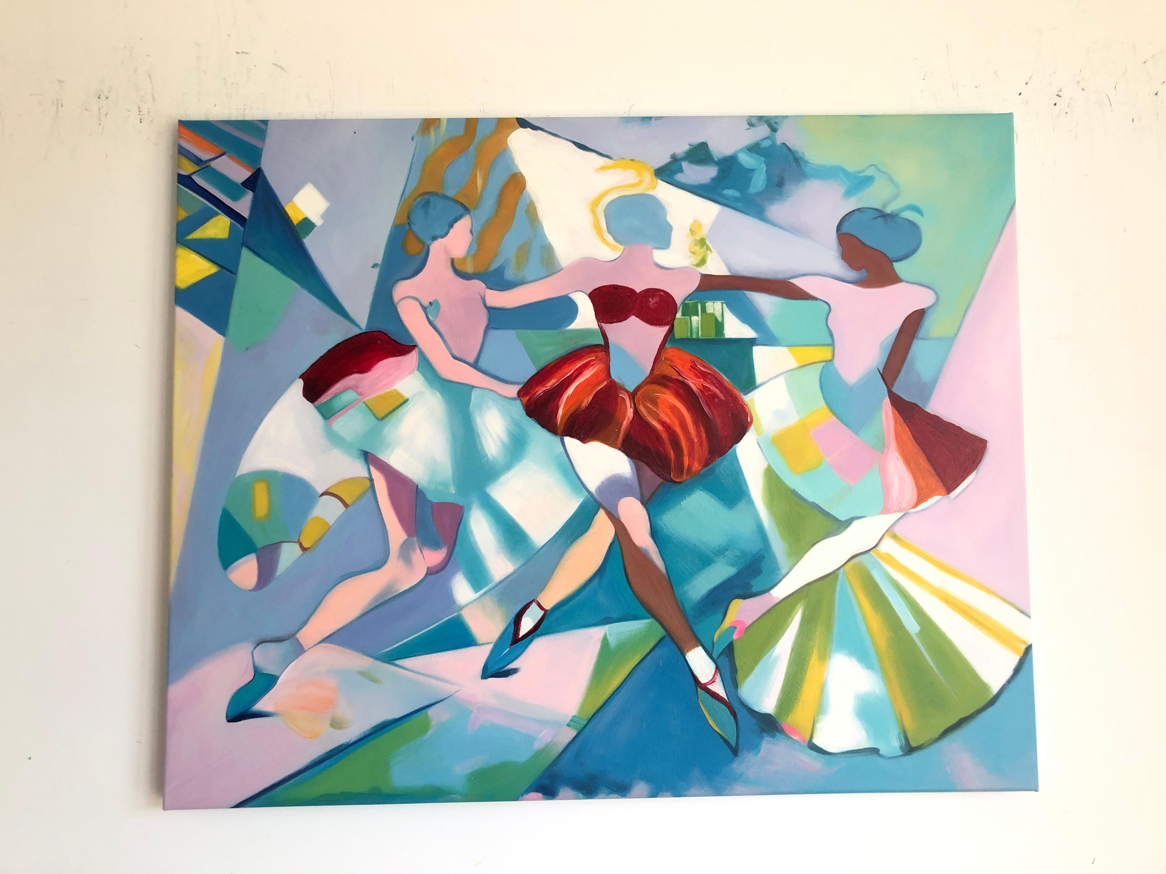 Hold Me Through the Music - B.Schaumann - Contemporary Dancers Painting For Sale 3