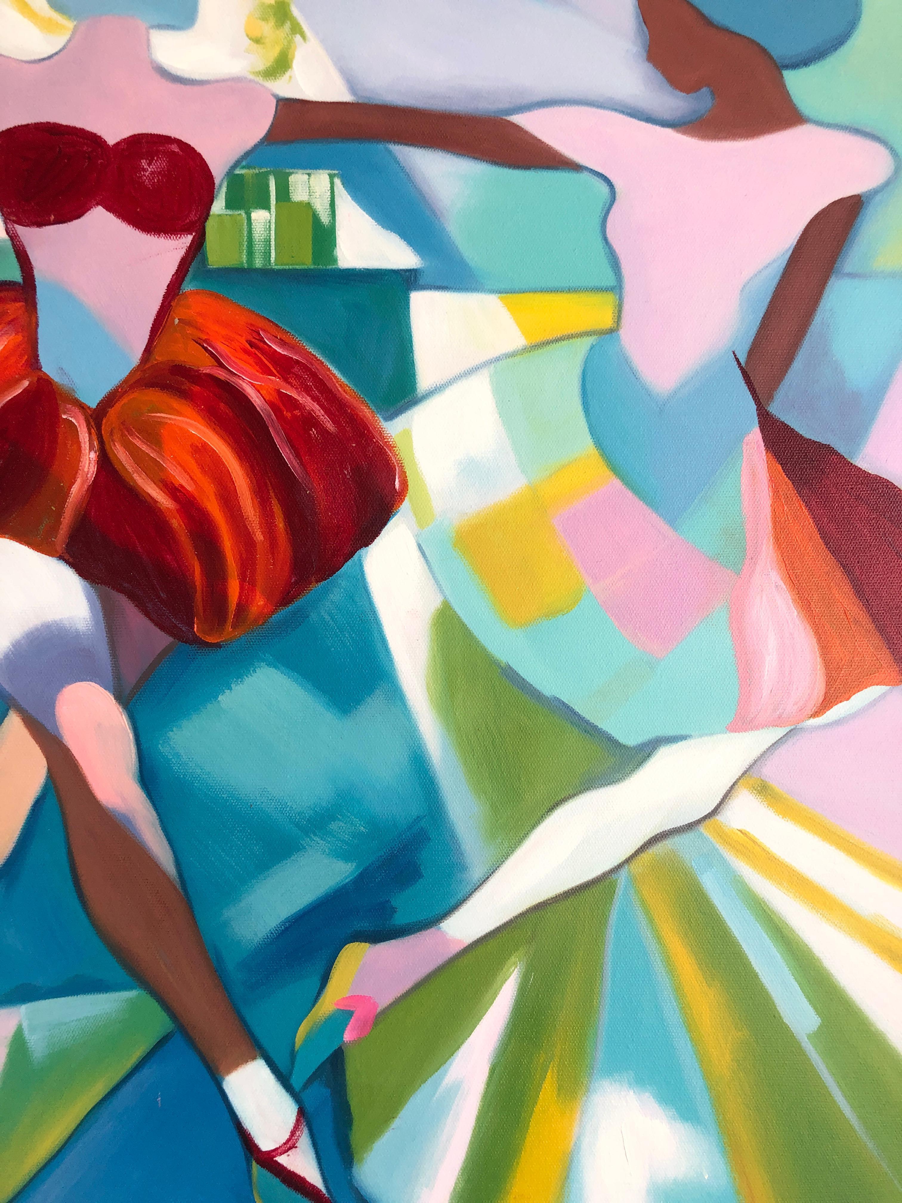 Hold Me Through the Music - B.Schaumann - Contemporary Dancers Painting For Sale 5