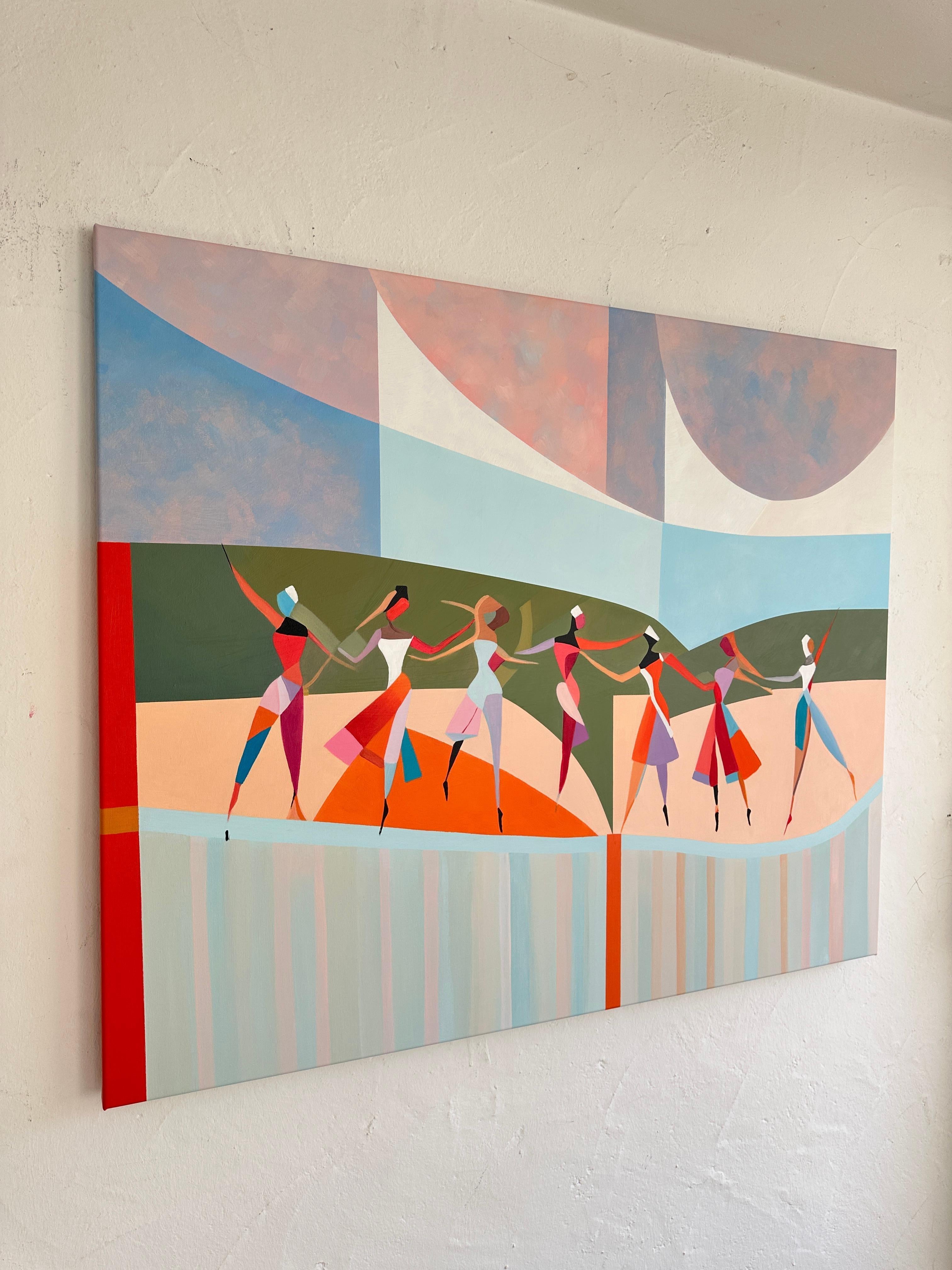 Barber Schaumann è un'artista contemporanea nota per le sue vibranti interpretazioni astratte delle forme femminili. Le sue opere combinano colori vivaci con forme geometriche moderne, mescolando elementi di cubismo e astrazione. Le opere di