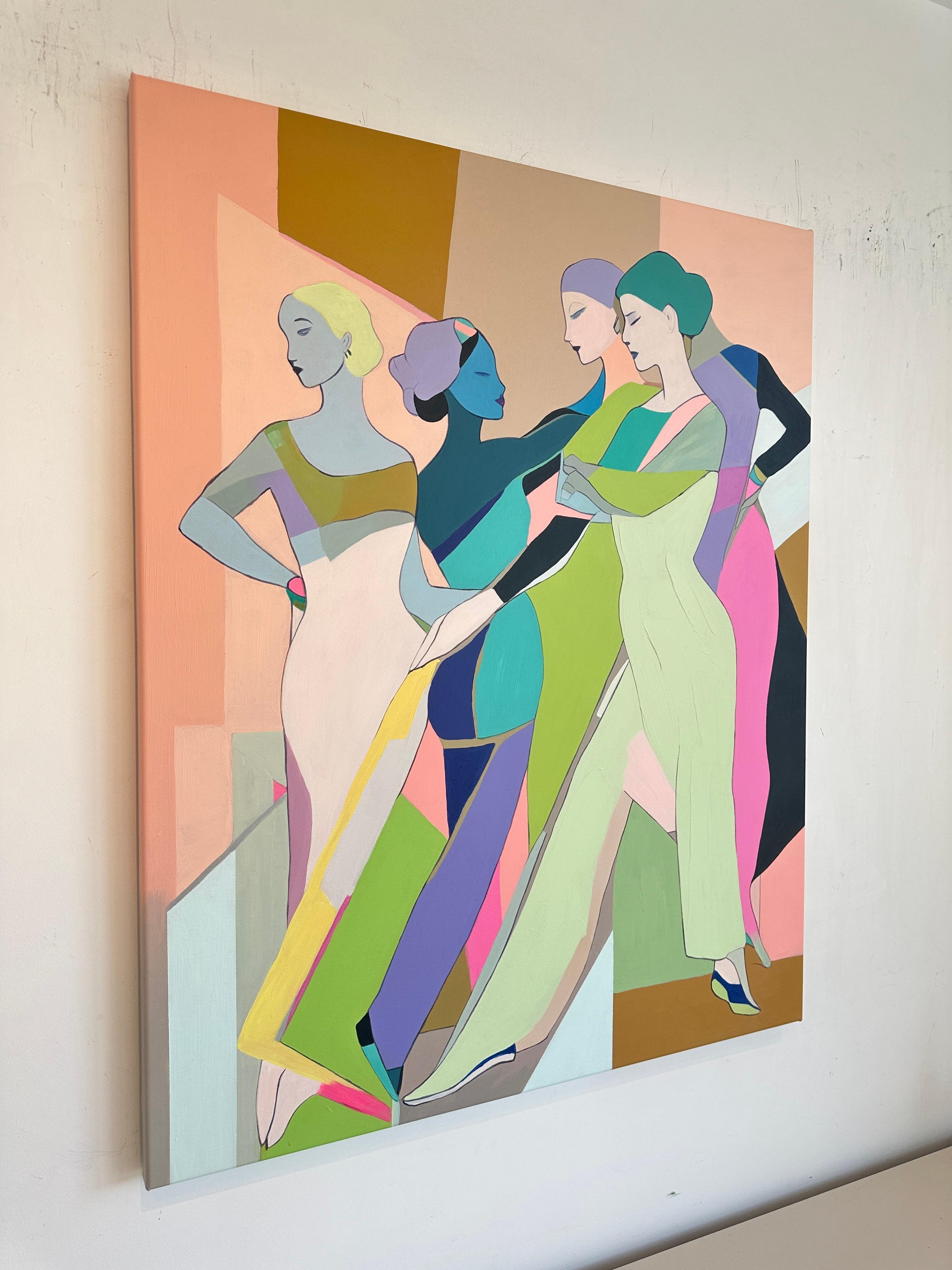 Passi intrecciati di Barbara Schaumann - Pittura contemporanea di ballerini astratti 10