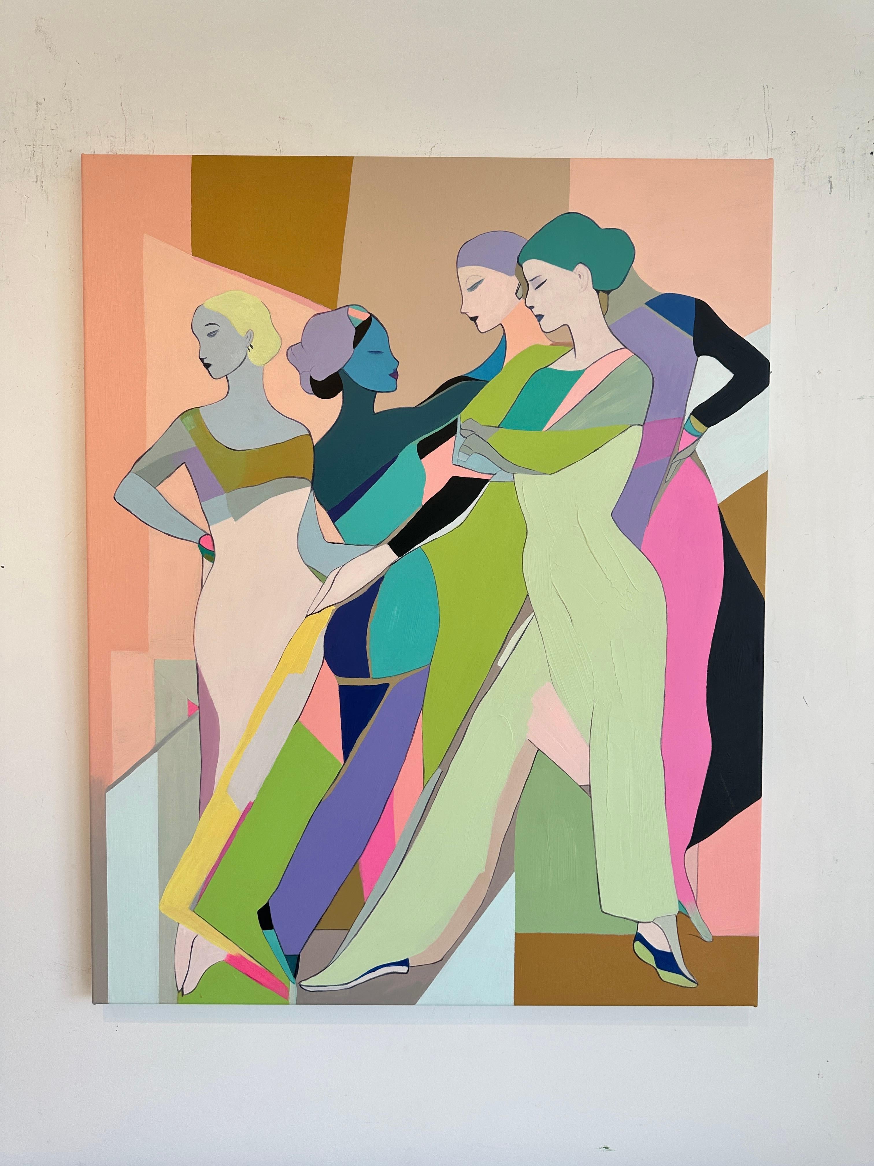 Passi intrecciati di Barbara Schaumann - Pittura contemporanea di ballerini astratti 4