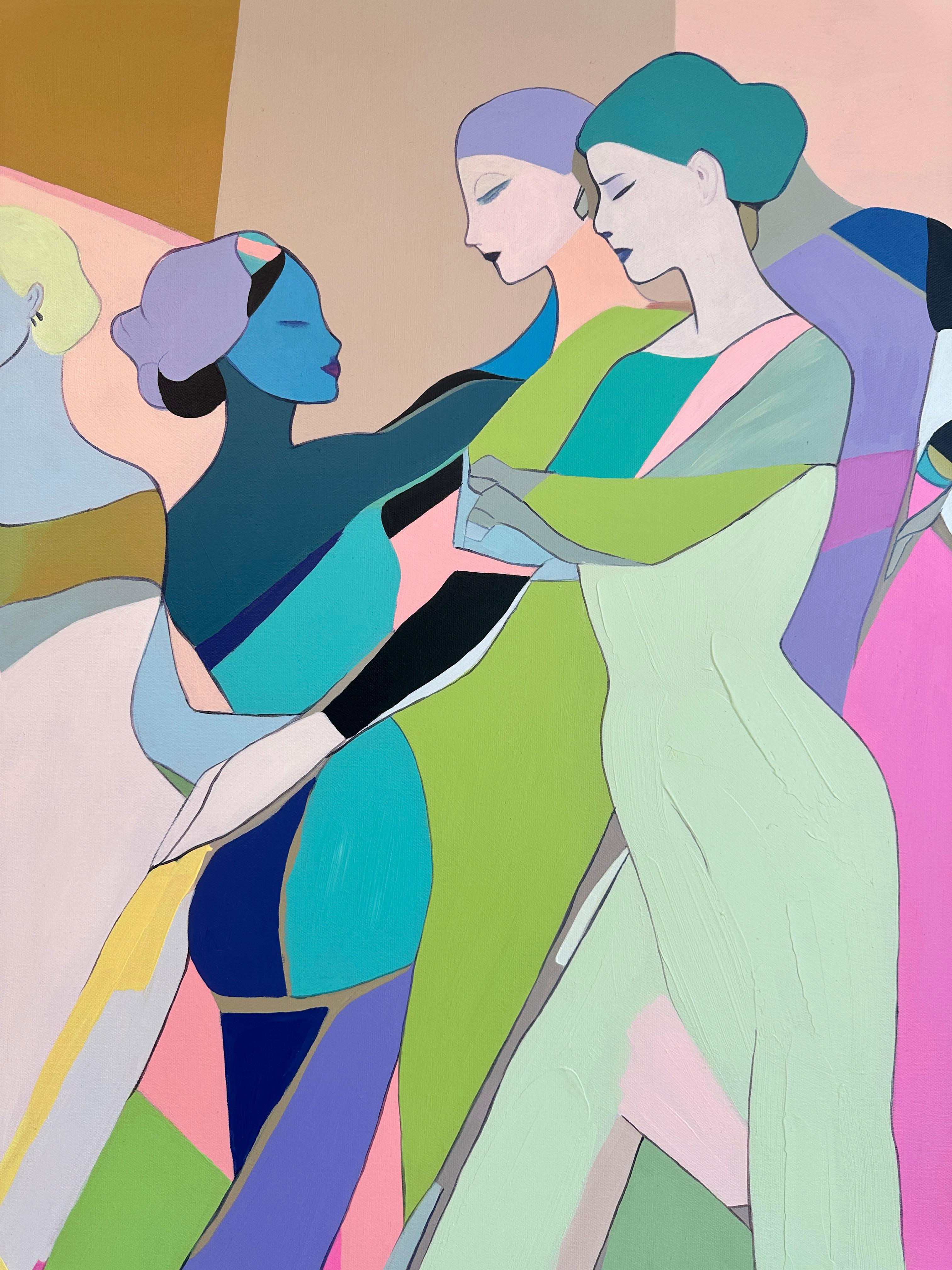 Passi intrecciati di Barbara Schaumann - Pittura contemporanea di ballerini astratti 5