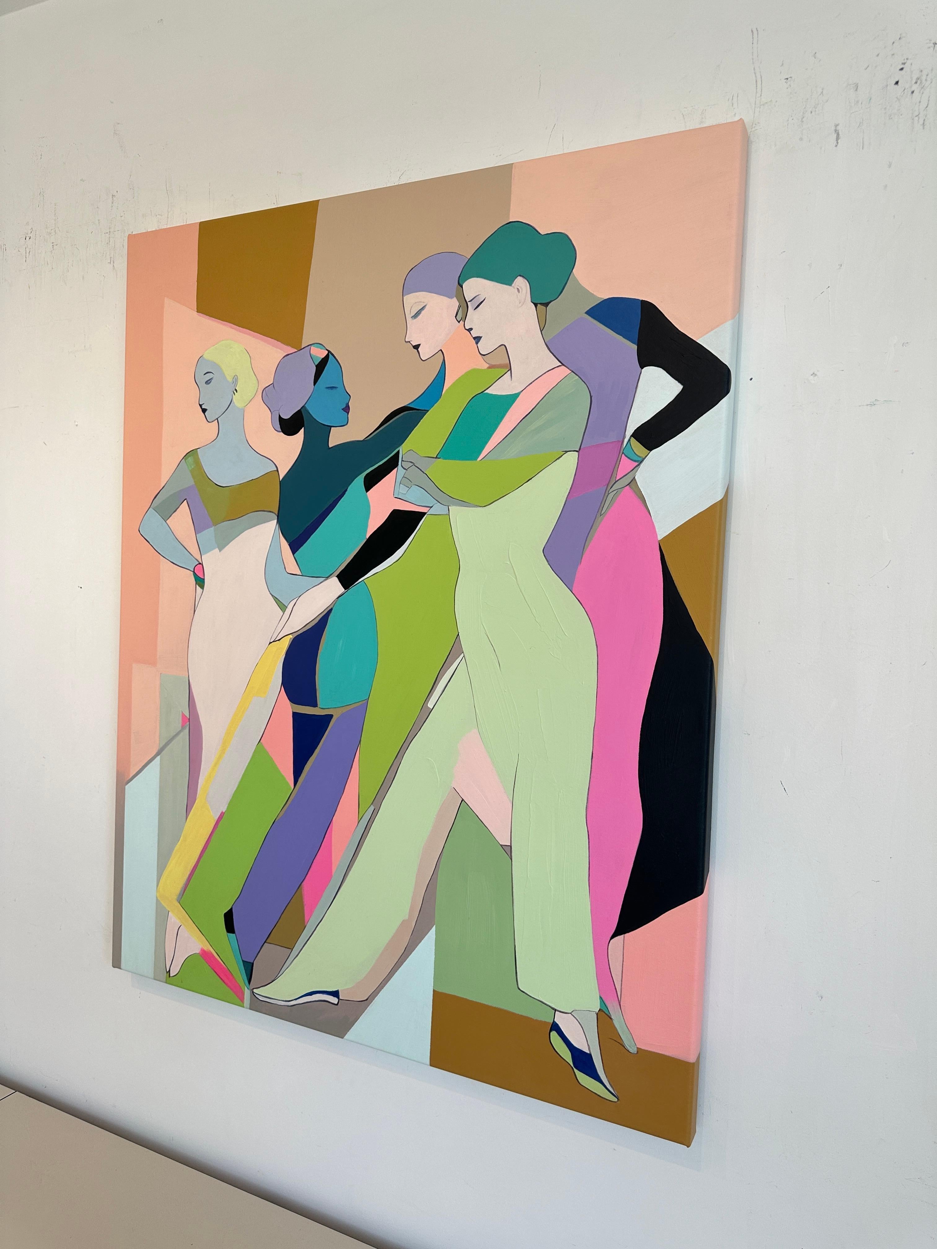 Passi intrecciati di Barbara Schaumann - Pittura contemporanea di ballerini astratti 6