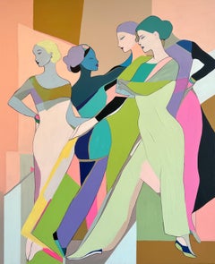 Passi intrecciati di Barbara Schaumann - Pittura contemporanea di ballerini astratti
