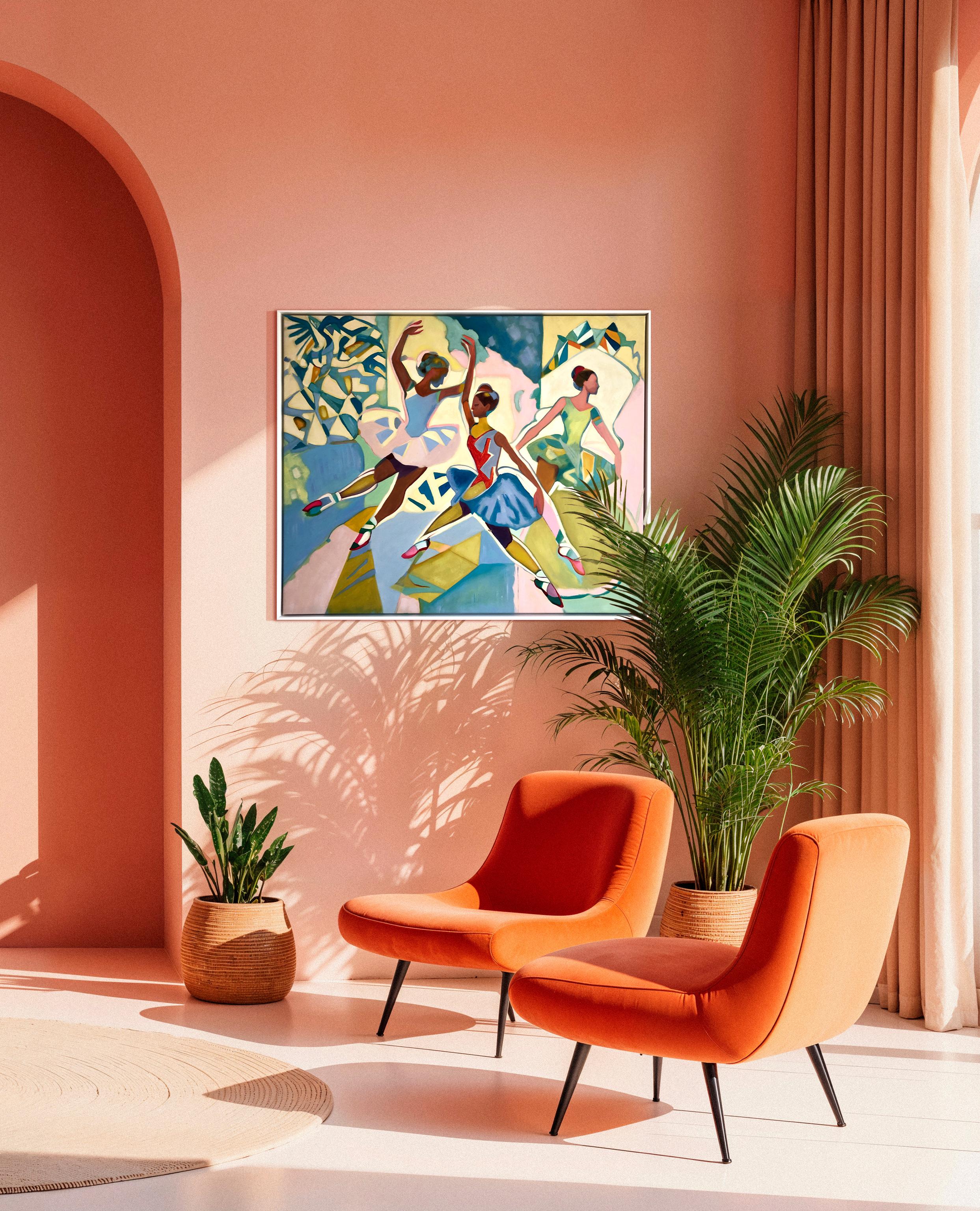 Moments d'un rêve Mélodie du mouvement par I. B. Schaumann Peinture de danseurs contemporains en vente 8