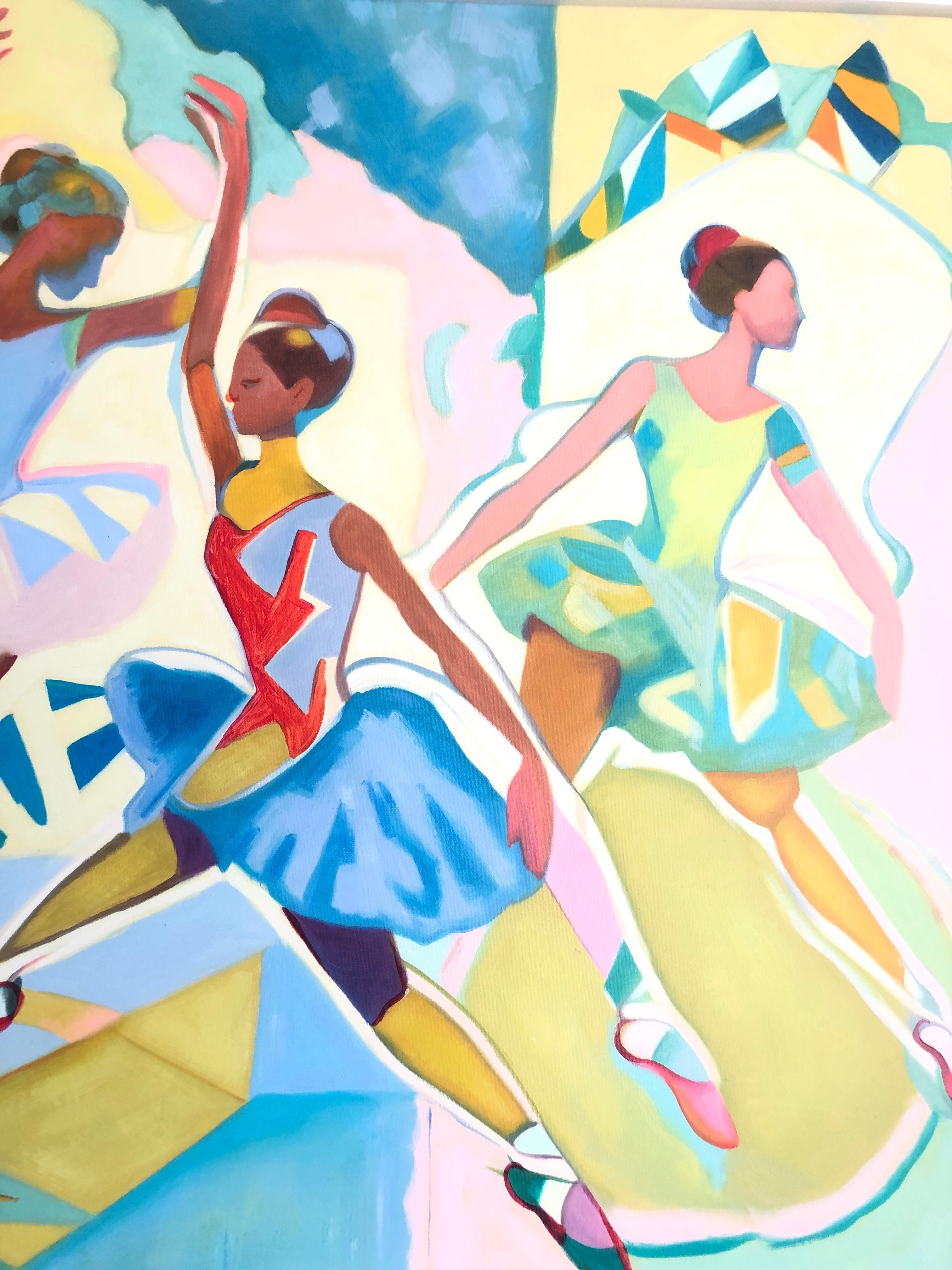 Moments d'un rêve Mélodie du mouvement par I. B. Schaumann Peinture de danseurs contemporains en vente 1