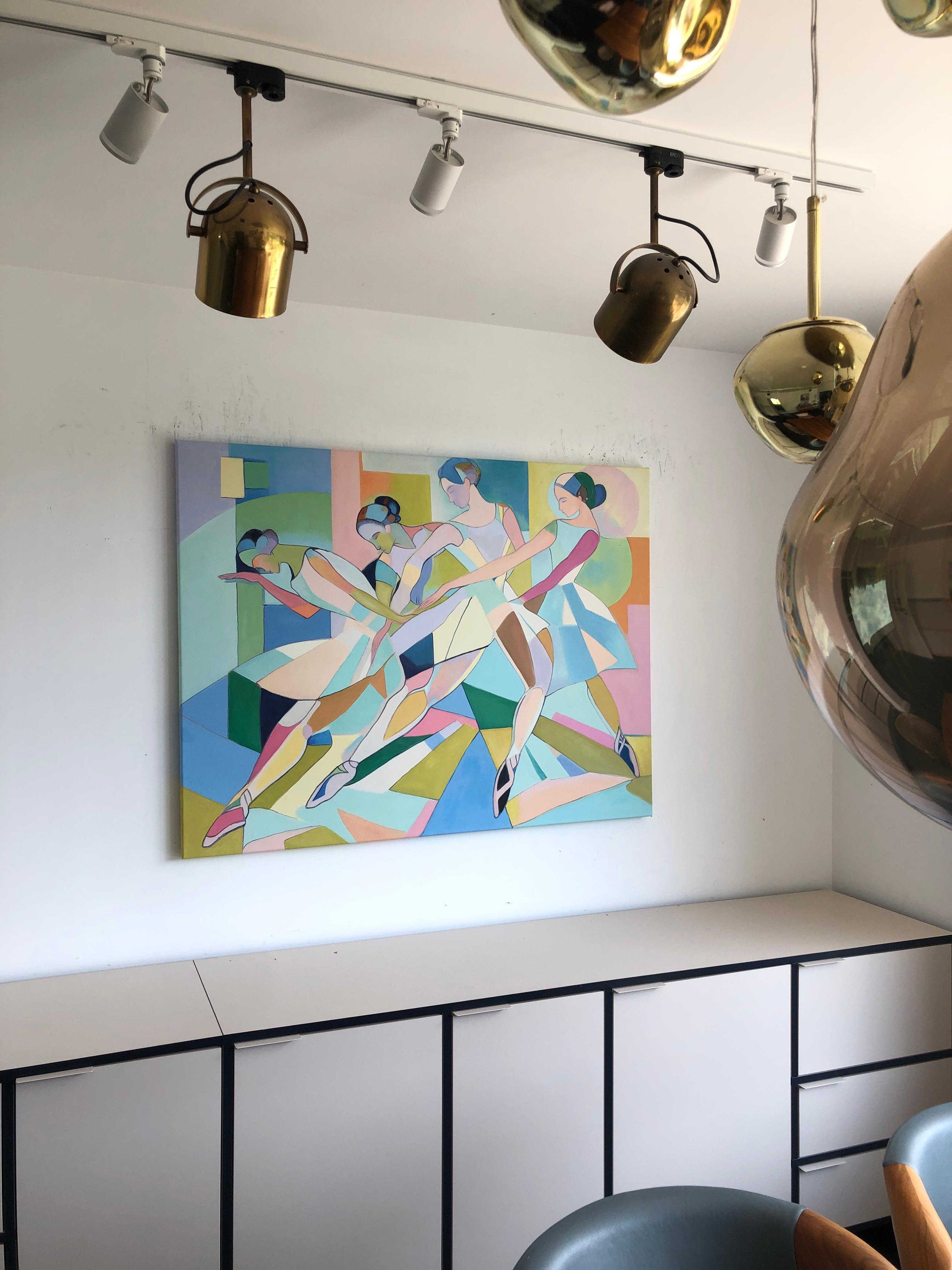 Movimento in Grazia - Barbara Schaumann - Pittura astratta contemporanea di danzatori in vendita 12
