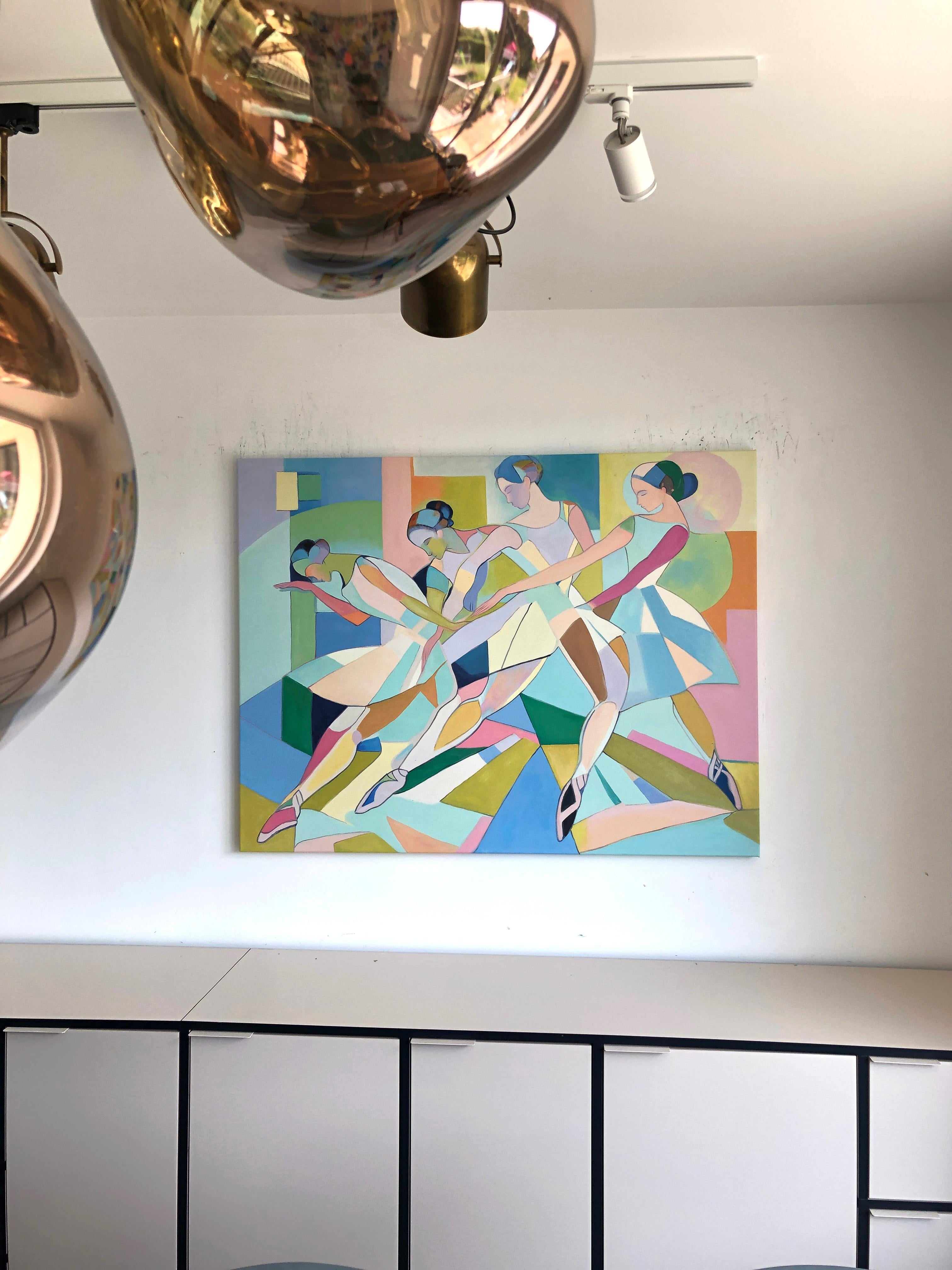 Movimento in Grazia - Barbara Schaumann - Pittura astratta contemporanea di danzatori in vendita 14