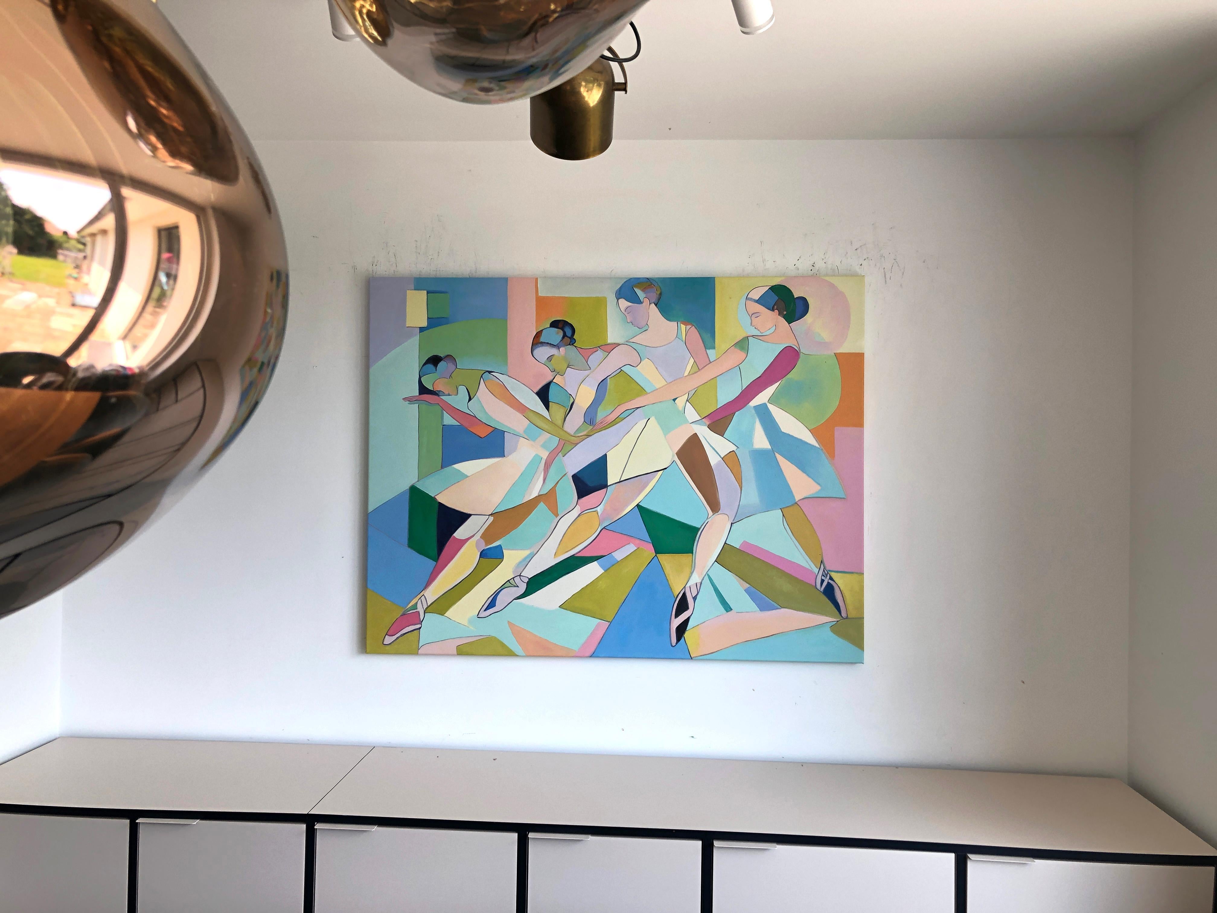 Movimento in Grazia - Barbara Schaumann - Pittura astratta contemporanea di danzatori in vendita 16