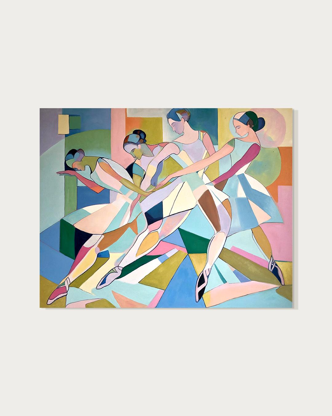 Movimento in Grazia - Barbara Schaumann - Pittura astratta contemporanea di danzatori in vendita 1