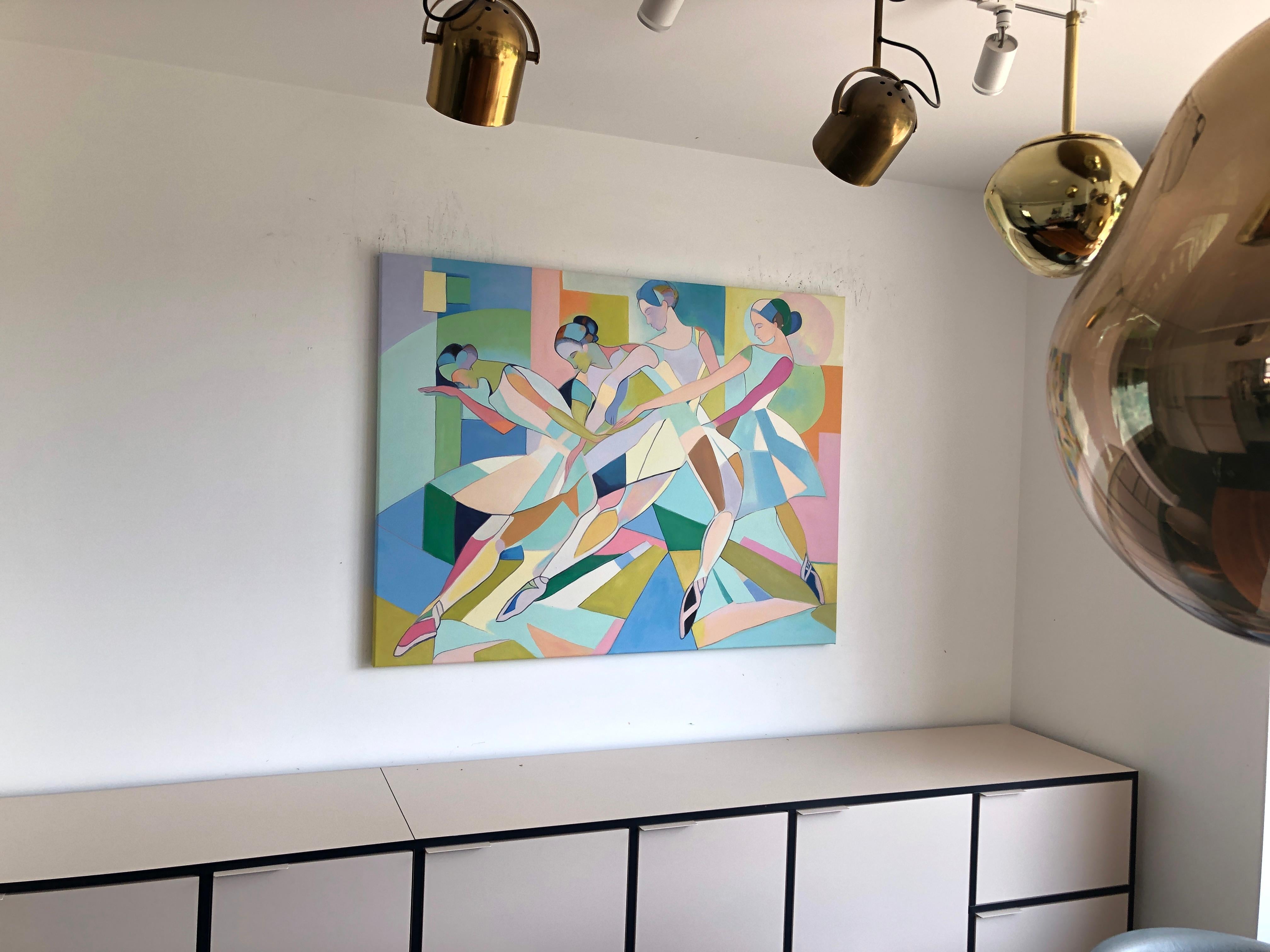 Movimento in Grazia - Barbara Schaumann - Pittura astratta contemporanea di danzatori in vendita 4