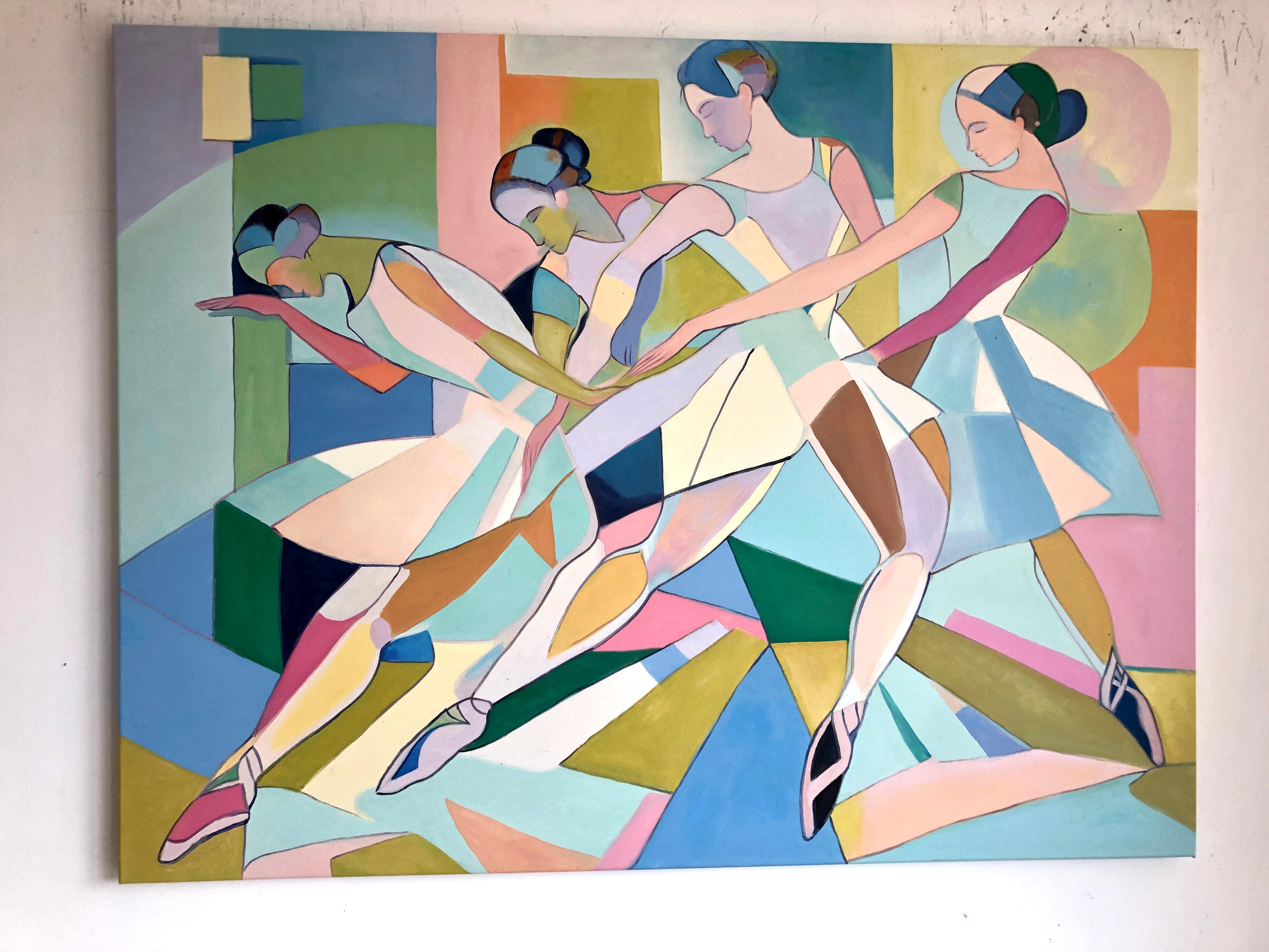 Movimento in Grazia - Barbara Schaumann - Pittura astratta contemporanea di danzatori in vendita 5