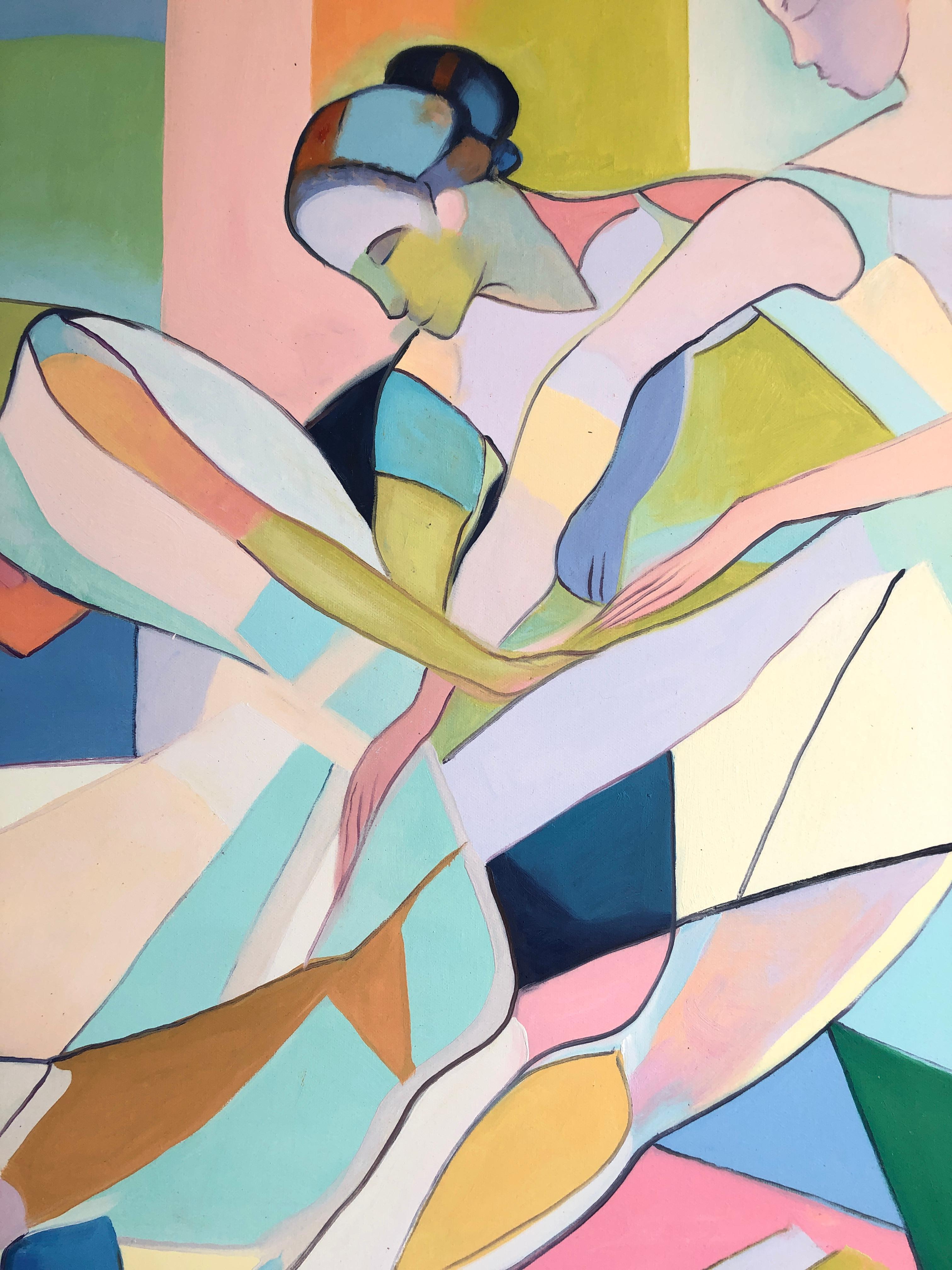 Movimento in Grazia - Barbara Schaumann - Pittura astratta contemporanea di danzatori in vendita 6