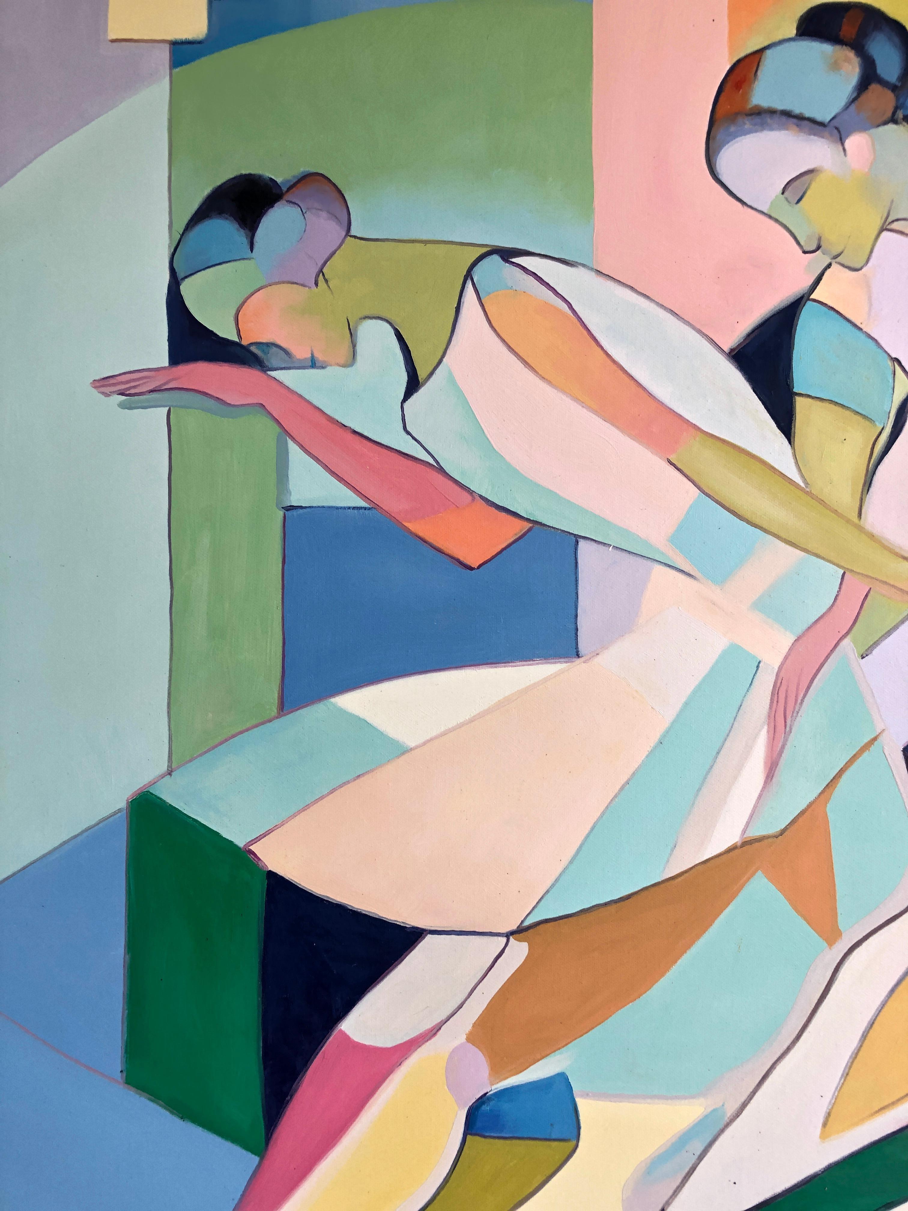 Movimento in Grazia - Barbara Schaumann - Pittura astratta contemporanea di danzatori in vendita 8