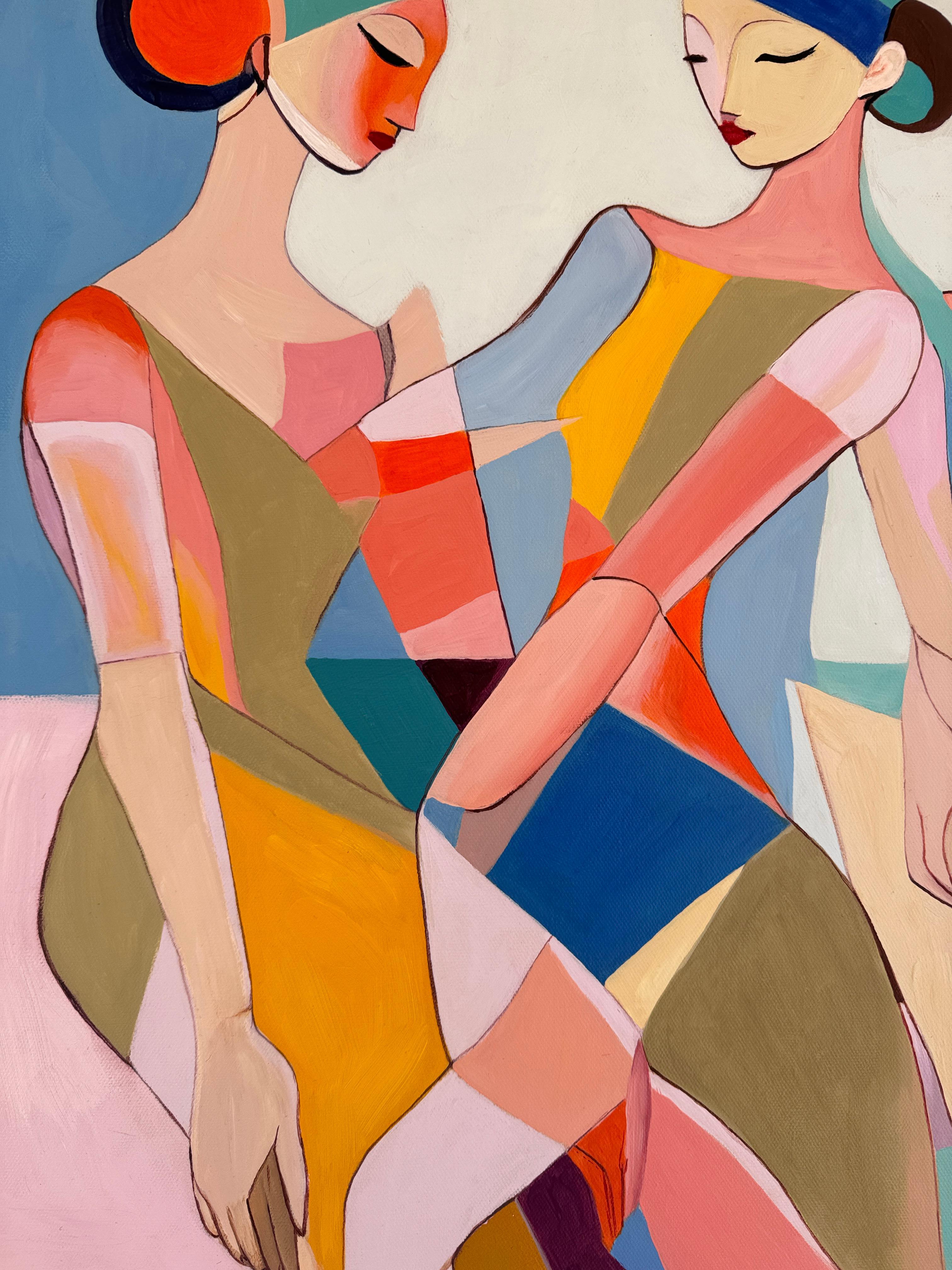 Rythme de l'union -Barbara Schaumann - Peinture abstraite contemporaine sur la danse en vente 13