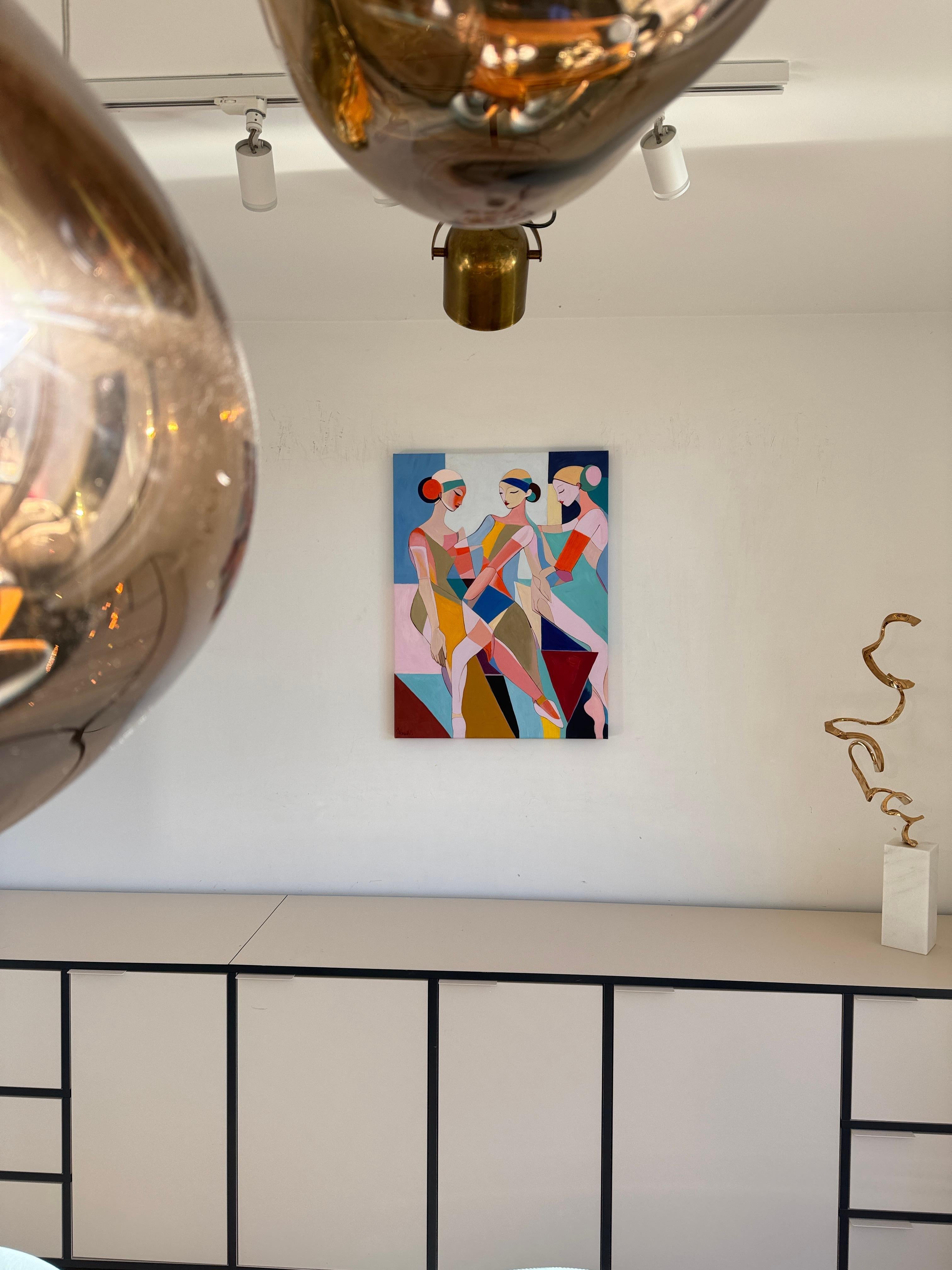 Rythme de l'union -Barbara Schaumann - Peinture abstraite contemporaine sur la danse en vente 4