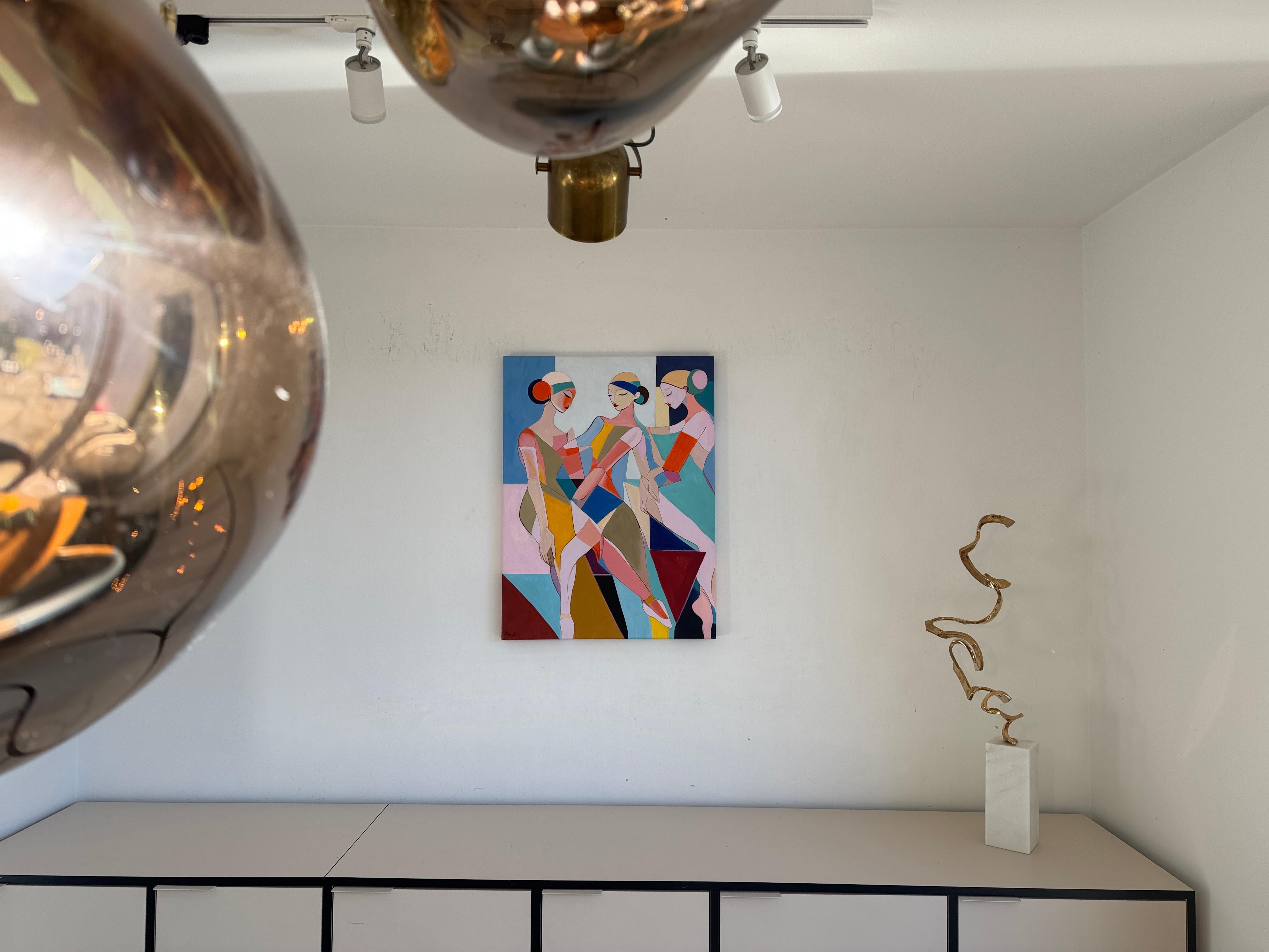 Rythme de l'union -Barbara Schaumann - Peinture abstraite contemporaine sur la danse en vente 12