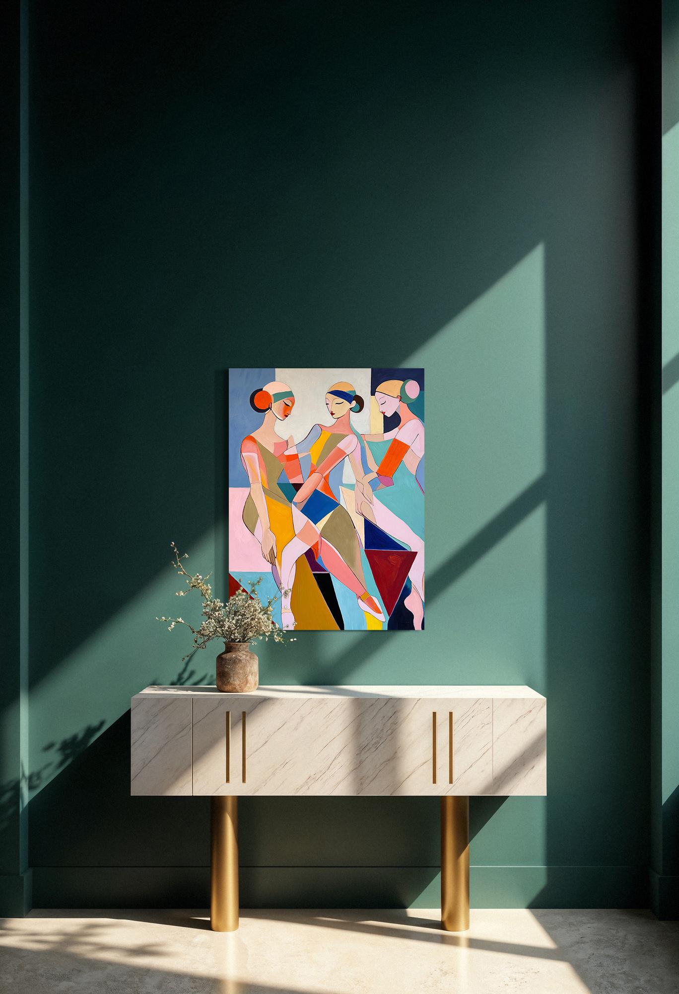 Rythme de l'union -Barbara Schaumann - Peinture abstraite contemporaine sur la danse en vente 2