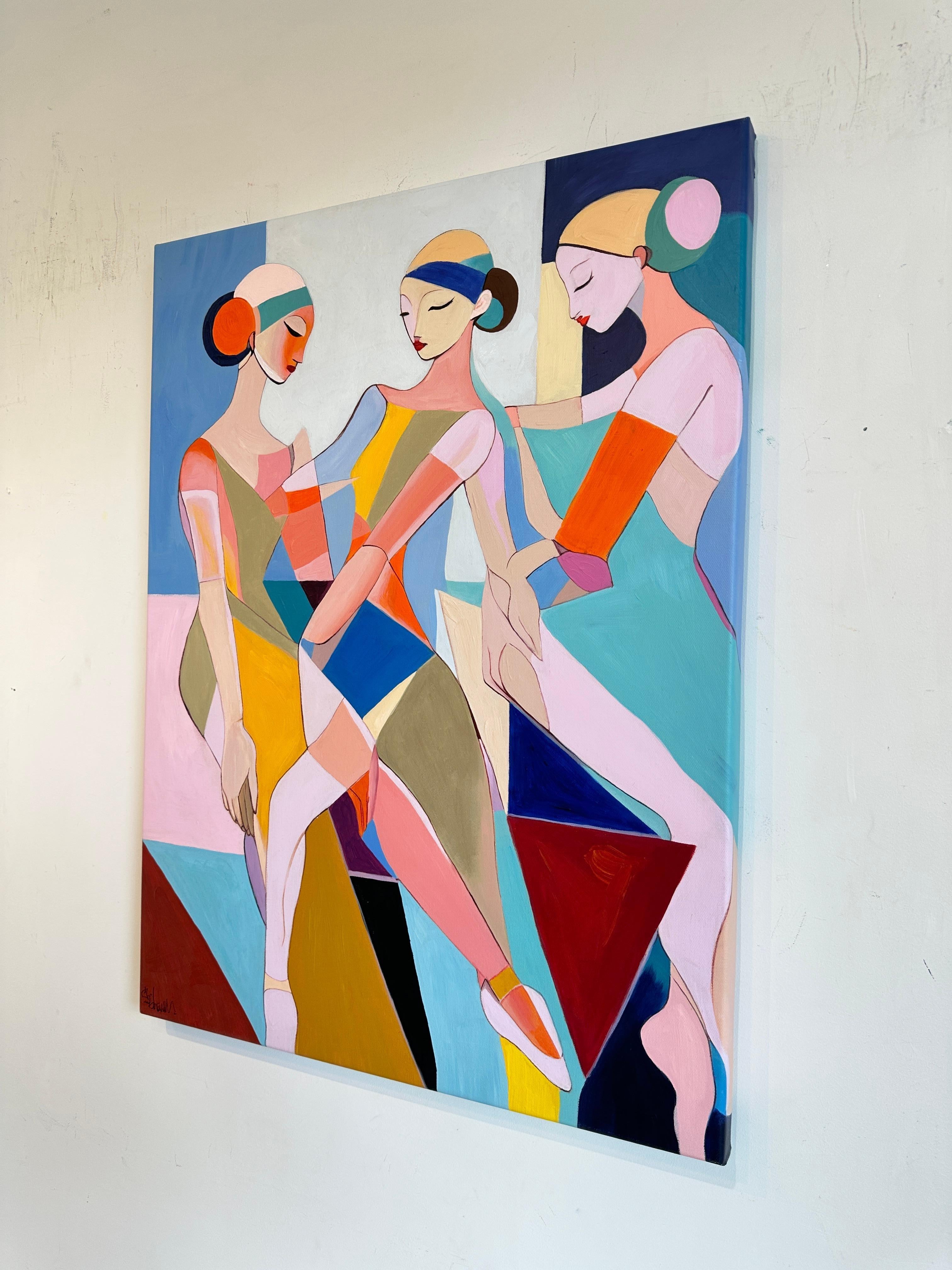 Rythme de l'union -Barbara Schaumann - Peinture abstraite contemporaine sur la danse en vente 6