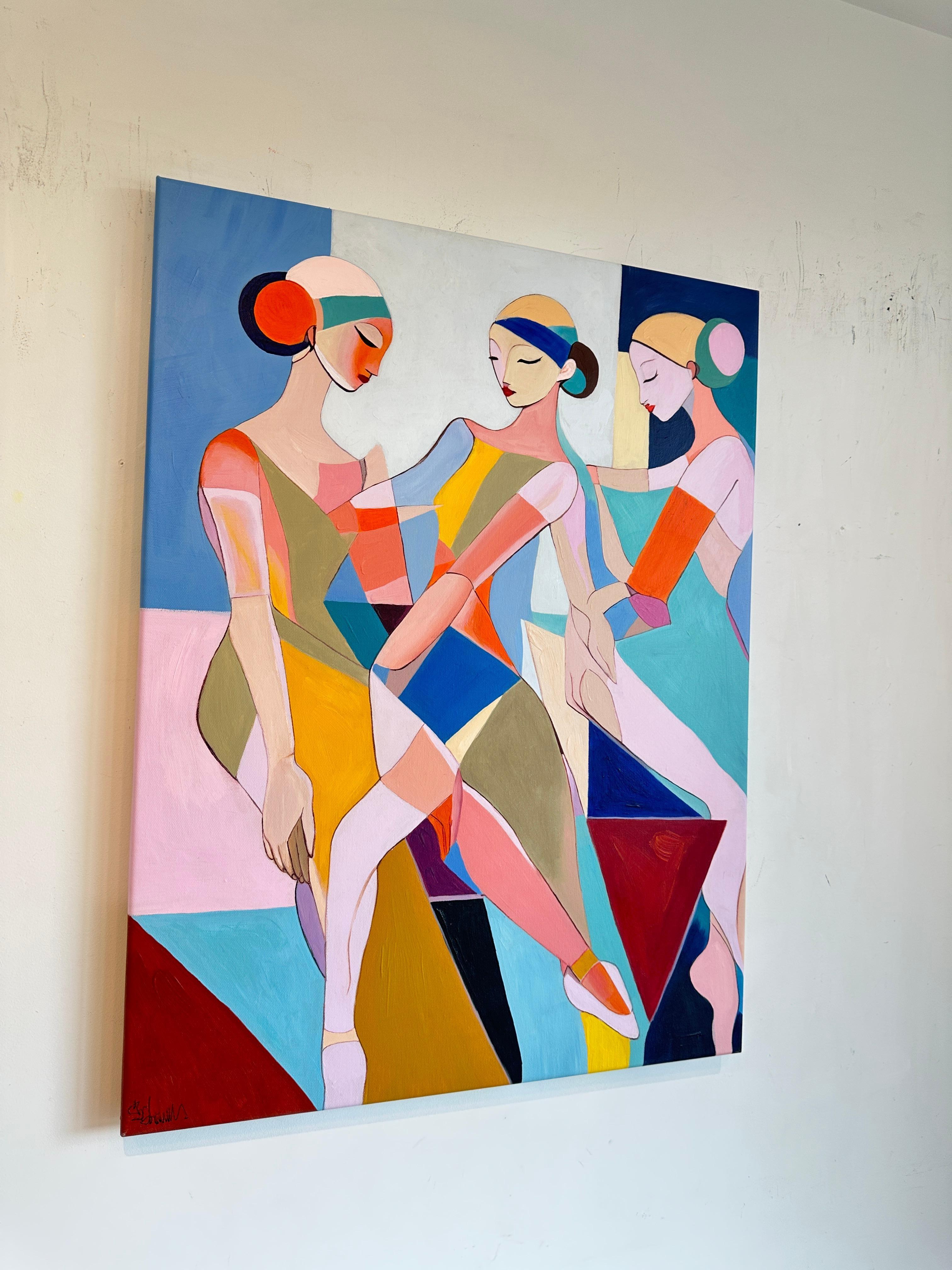 Rythme de l'union -Barbara Schaumann - Peinture abstraite contemporaine sur la danse en vente 9