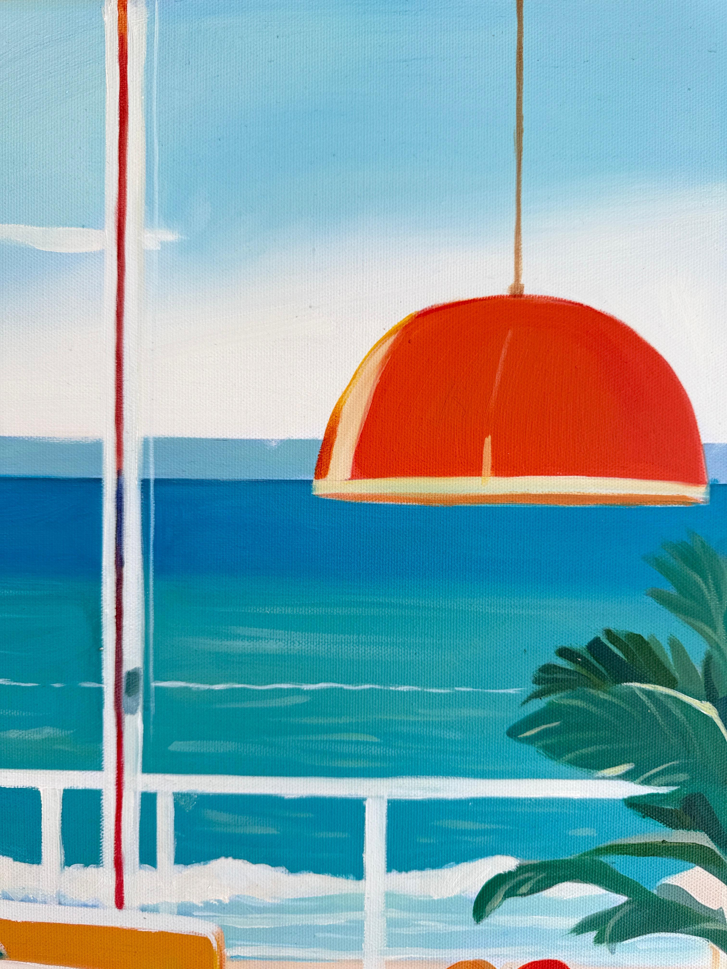 Seaside Retreat by B.Schaumann- Zeitgenössisches Interieur Urlaub am Meer Malerei im Angebot 8