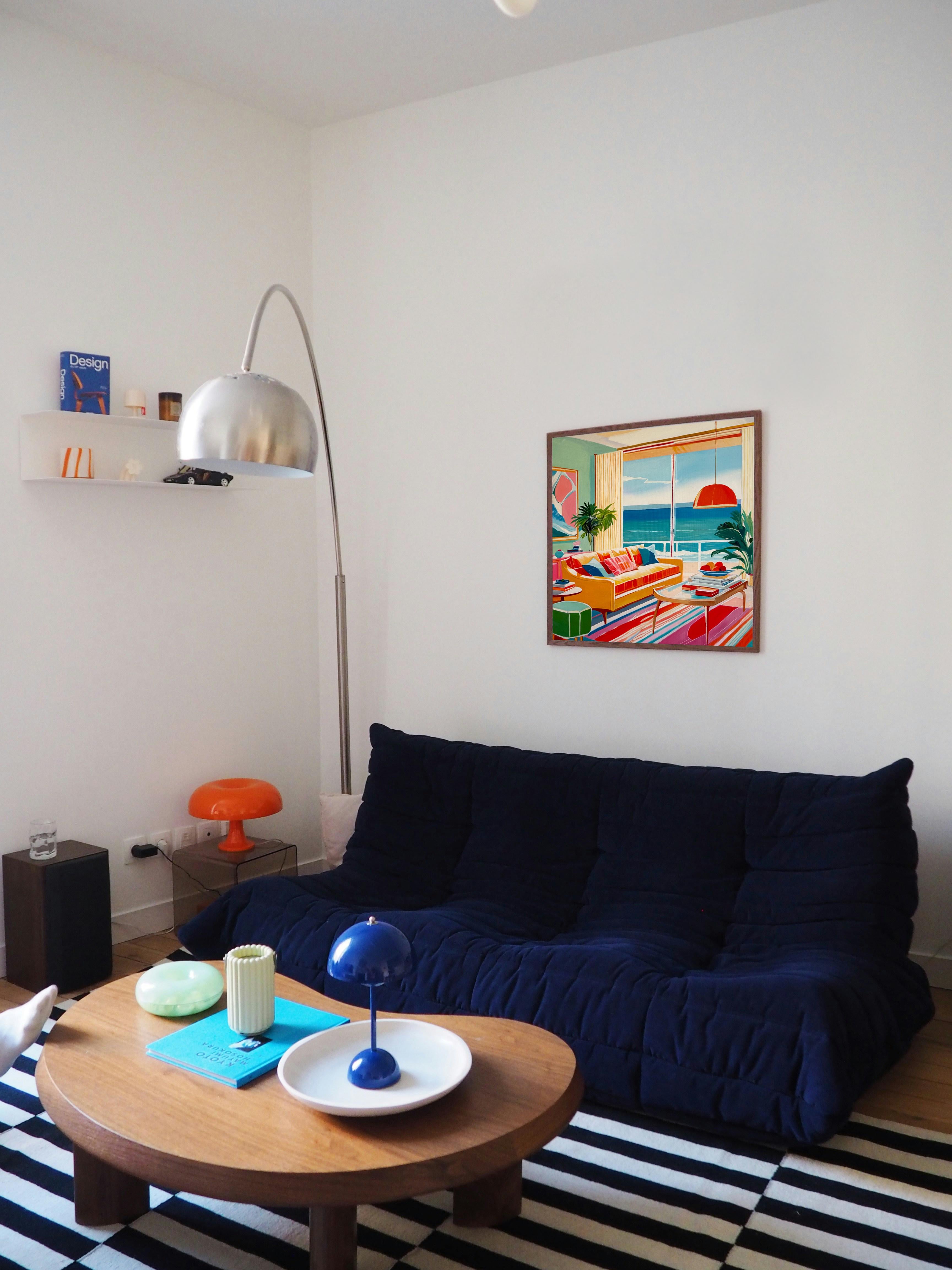 Seaside Retreat by B.Schaumann- Zeitgenössisches Interieur Urlaub am Meer Malerei im Angebot 4