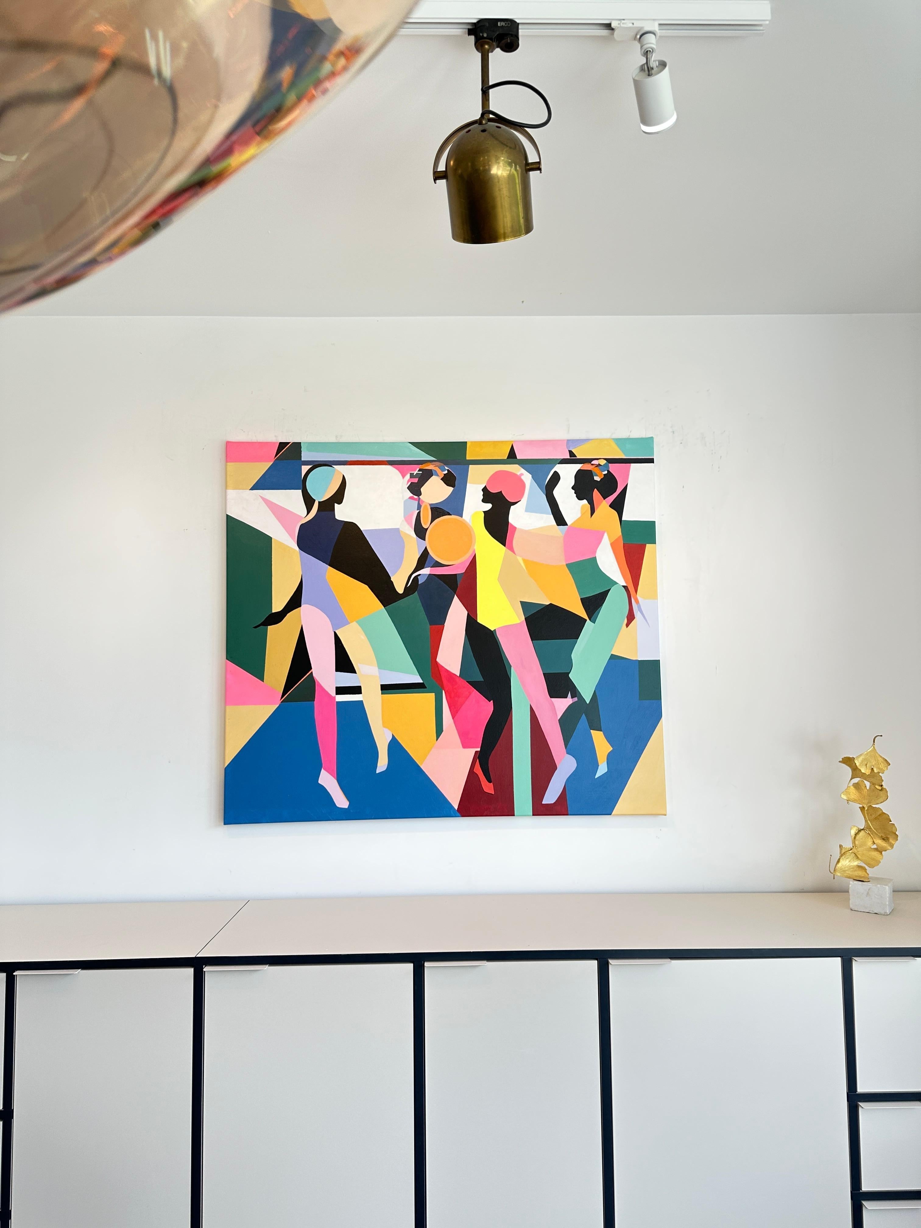 Conjunto de cuatro de Barbara Schaumann - Pintura cubista abstracta contemporánea 10