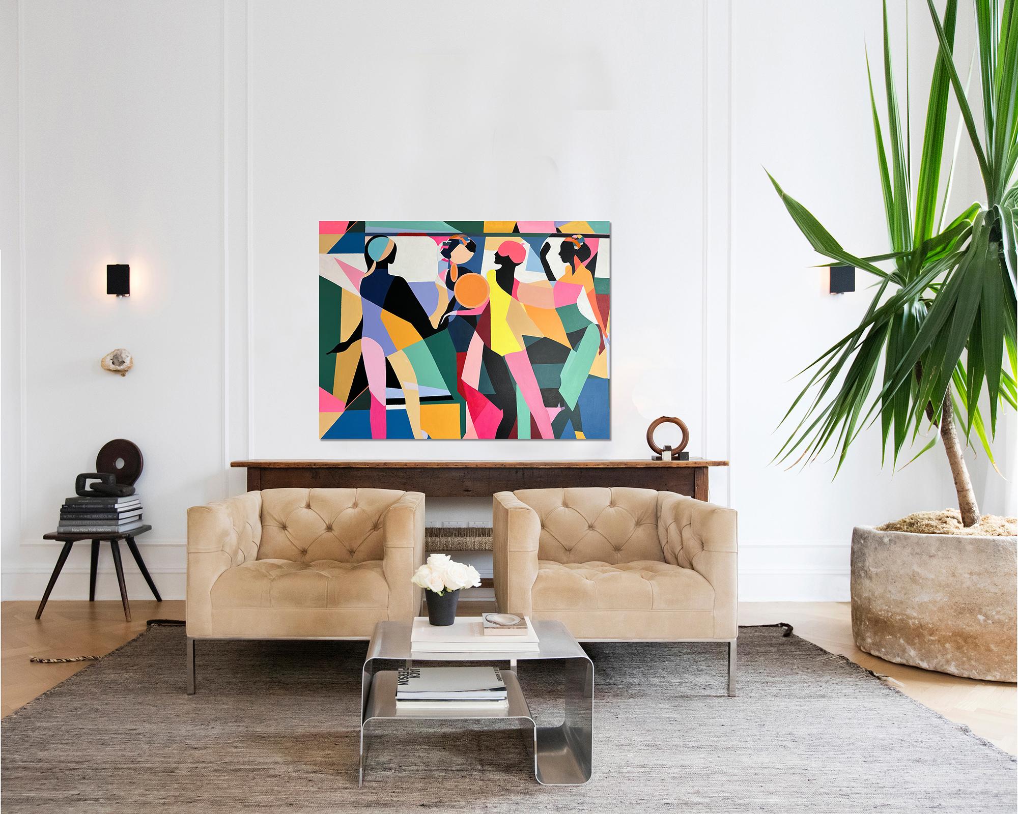 Conjunto de cuatro de Barbara Schaumann - Pintura cubista abstracta contemporánea 13