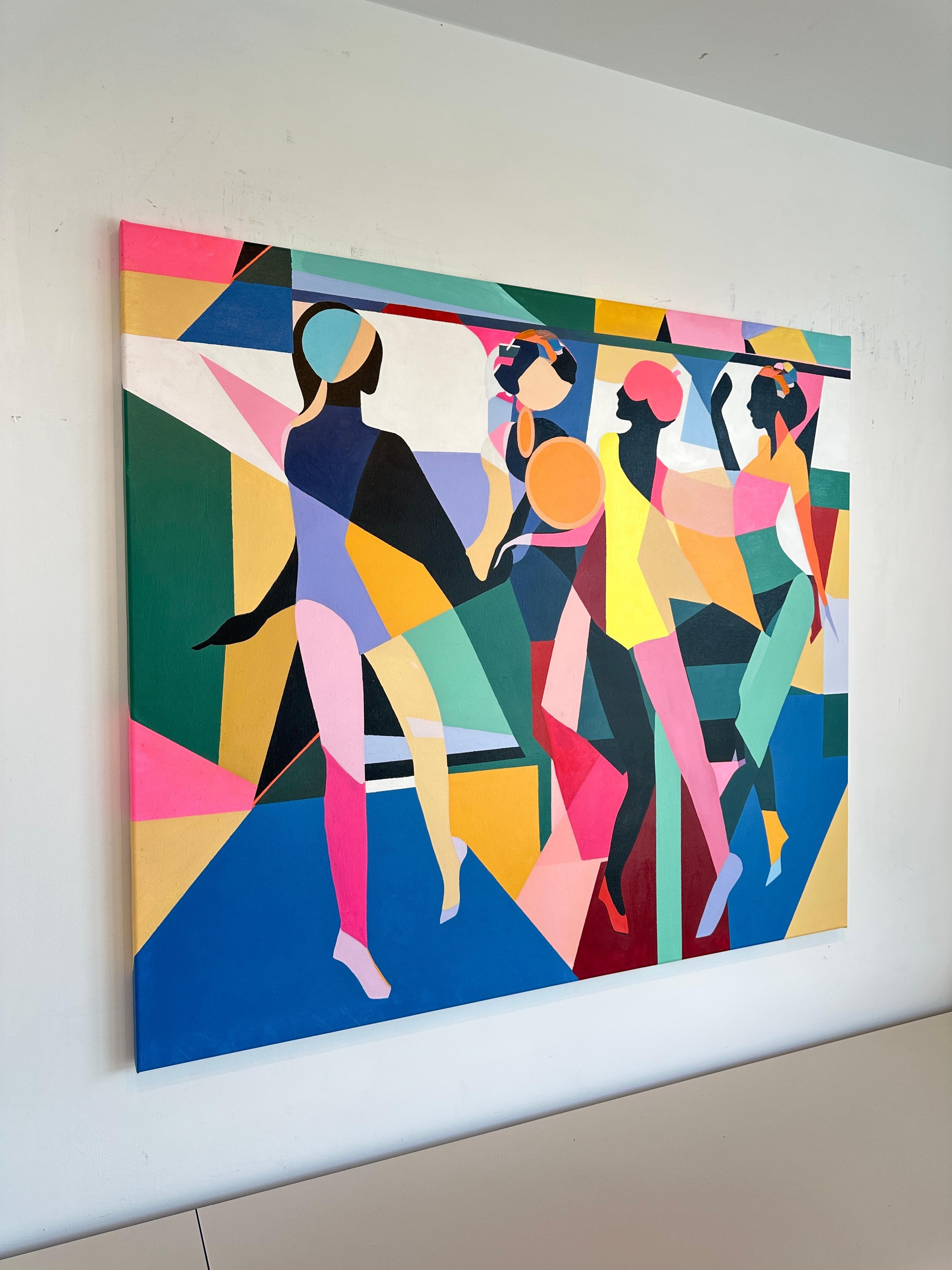 Conjunto de cuatro de Barbara Schaumann - Pintura cubista abstracta contemporánea 7
