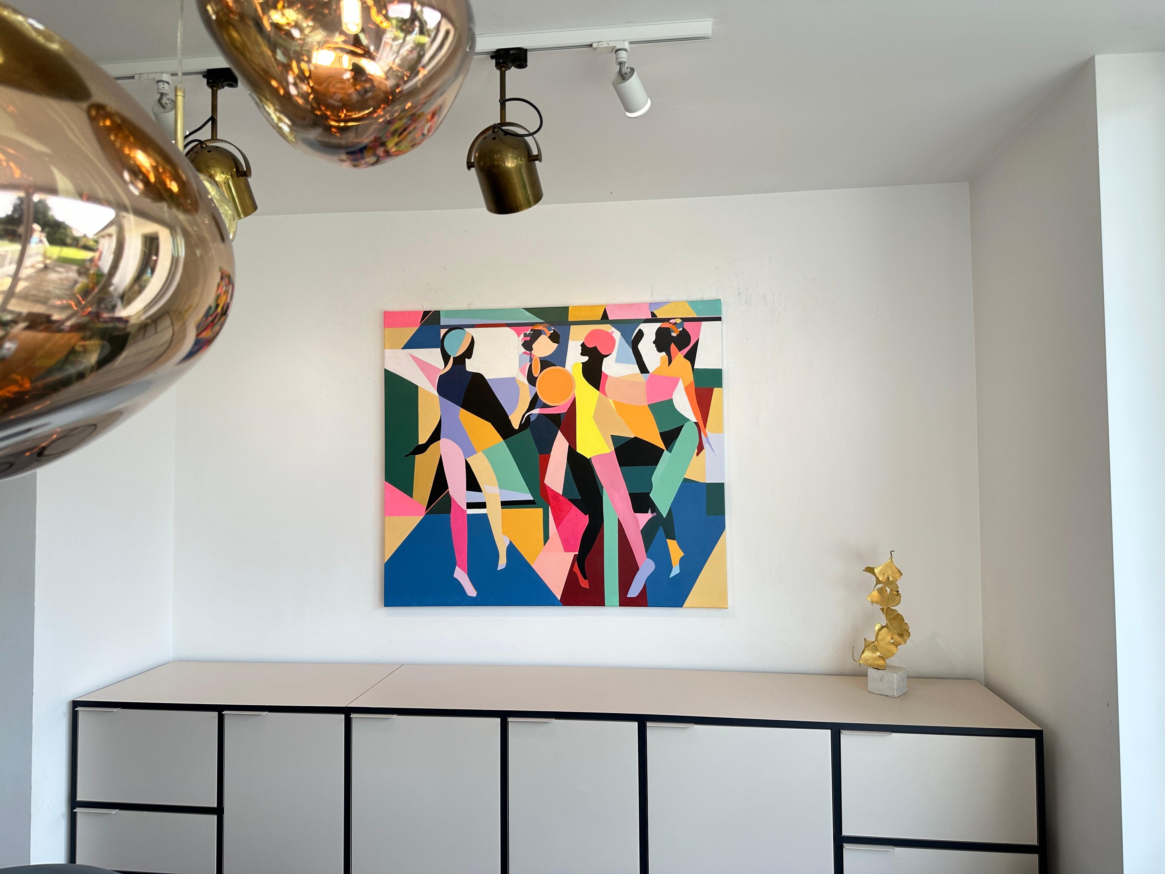 Conjunto de cuatro de Barbara Schaumann - Pintura cubista abstracta contemporánea 8
