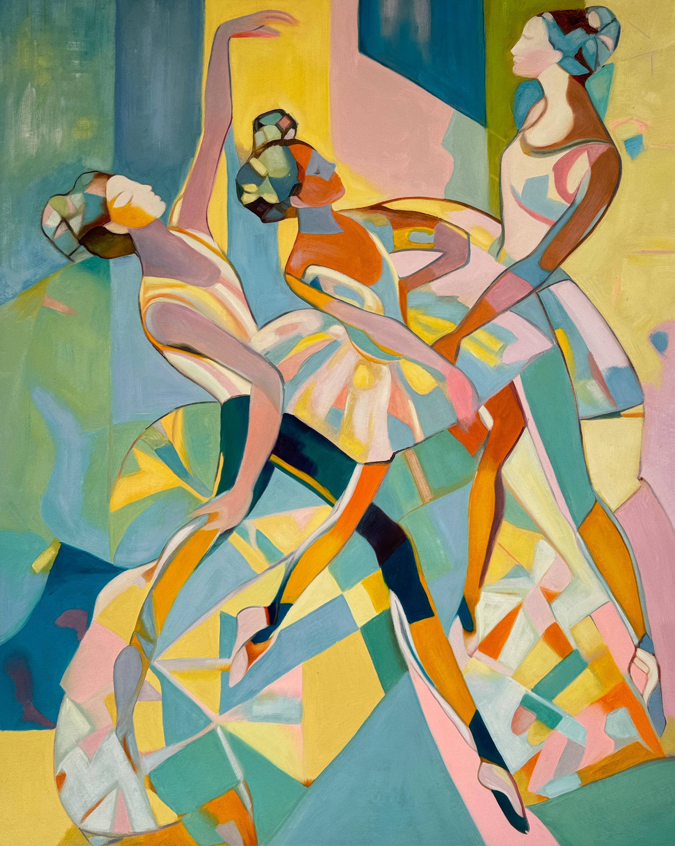 Soft echoes of movement B. Schaumann - Contemporary Abstract Dancers Painting