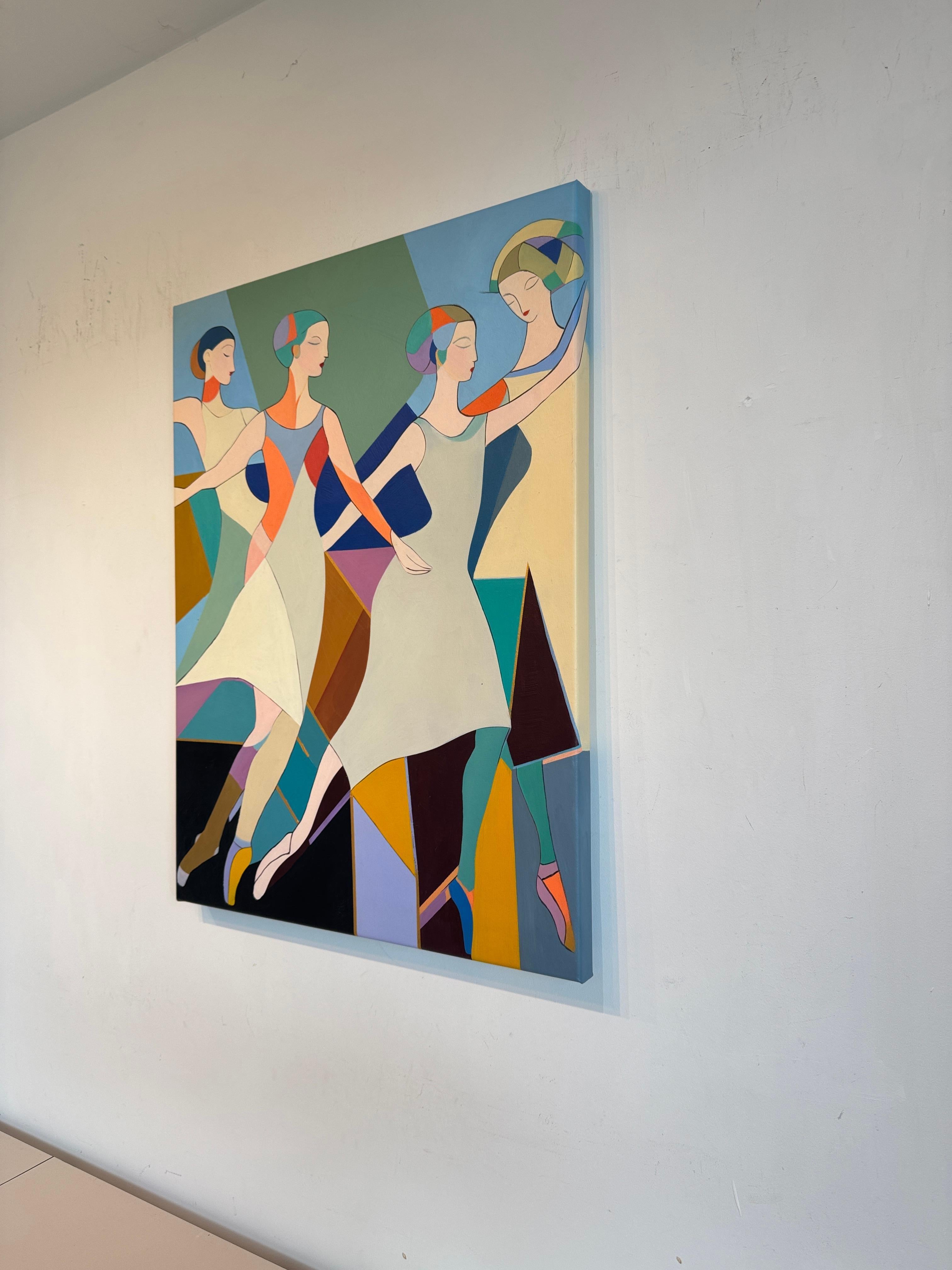 Pasos hacia la sinfonía -Barbara Schaumann - Pintura Abstracta Contemporánea de Danza en venta 9