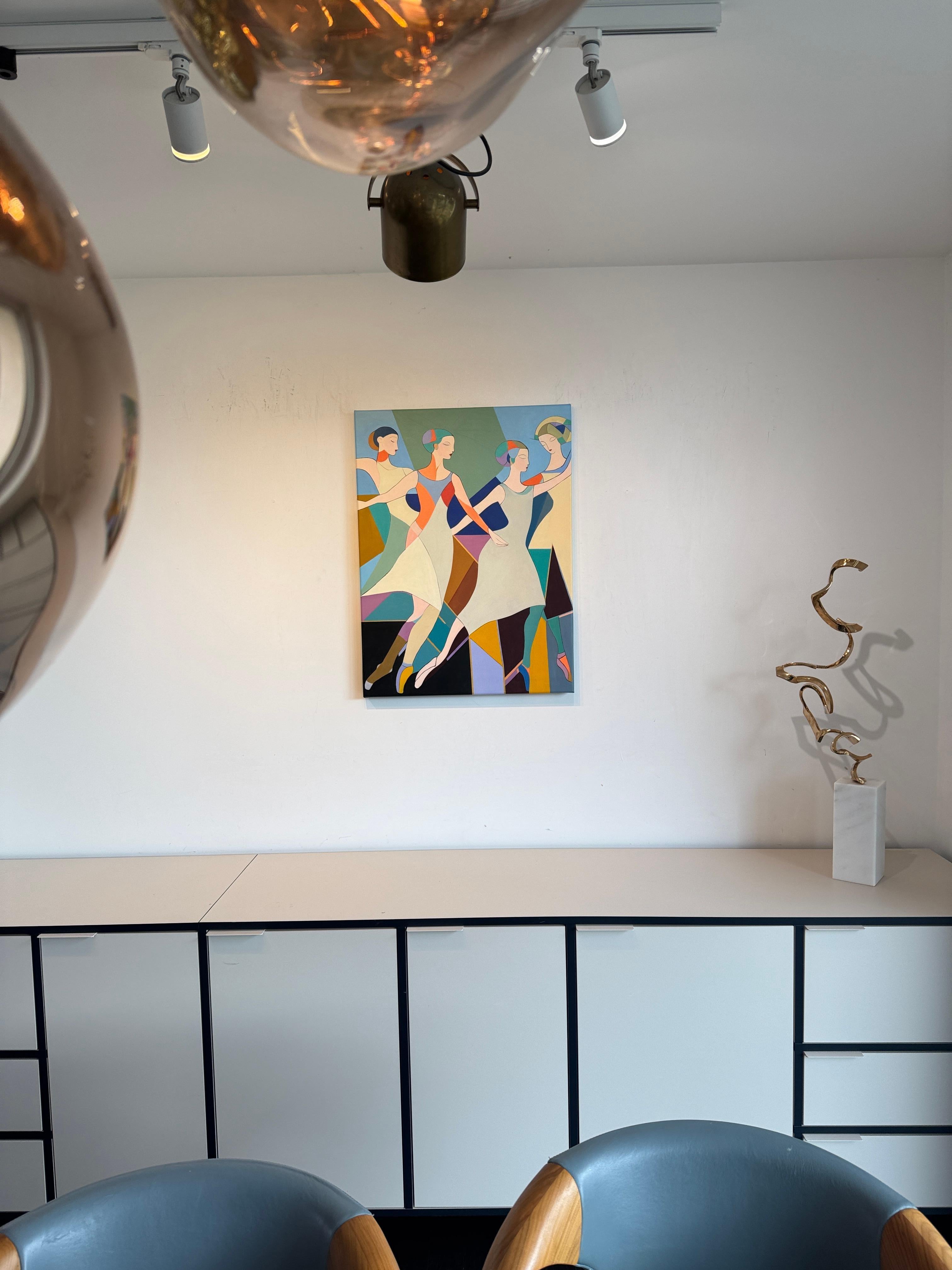 Pasos hacia la sinfonía -Barbara Schaumann - Pintura Abstracta Contemporánea de Danza en venta 11