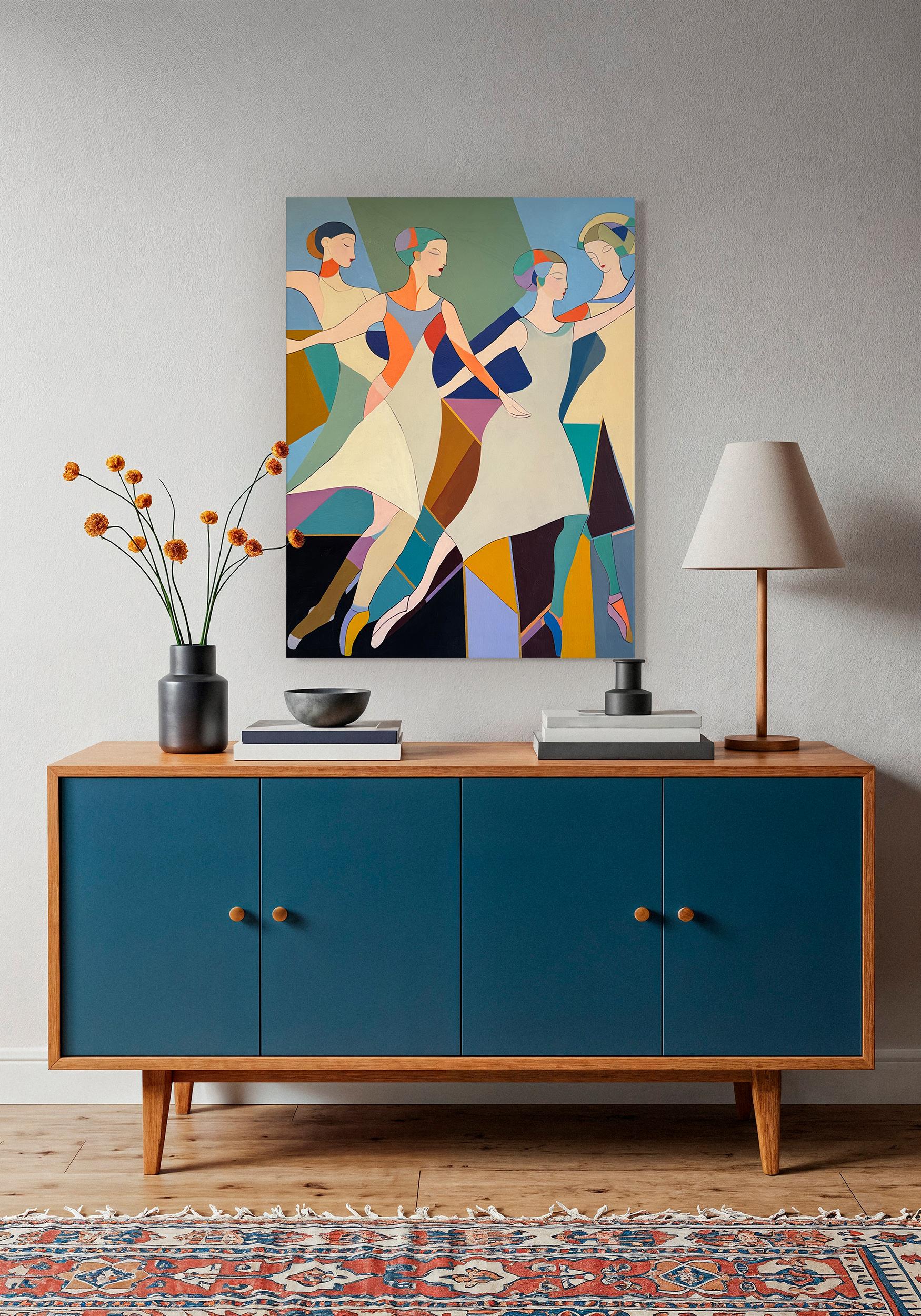 Pasos hacia la sinfonía -Barbara Schaumann - Pintura Abstracta Contemporánea de Danza en venta 13