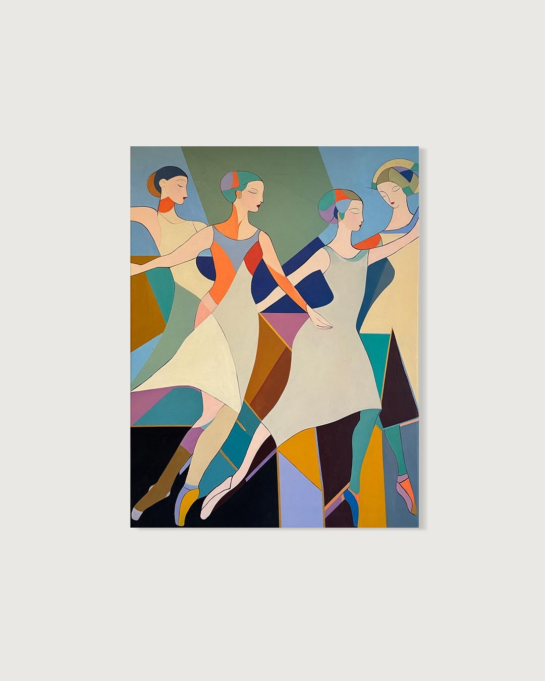 Pasos hacia la sinfonía -Barbara Schaumann - Pintura Abstracta Contemporánea de Danza en venta 1