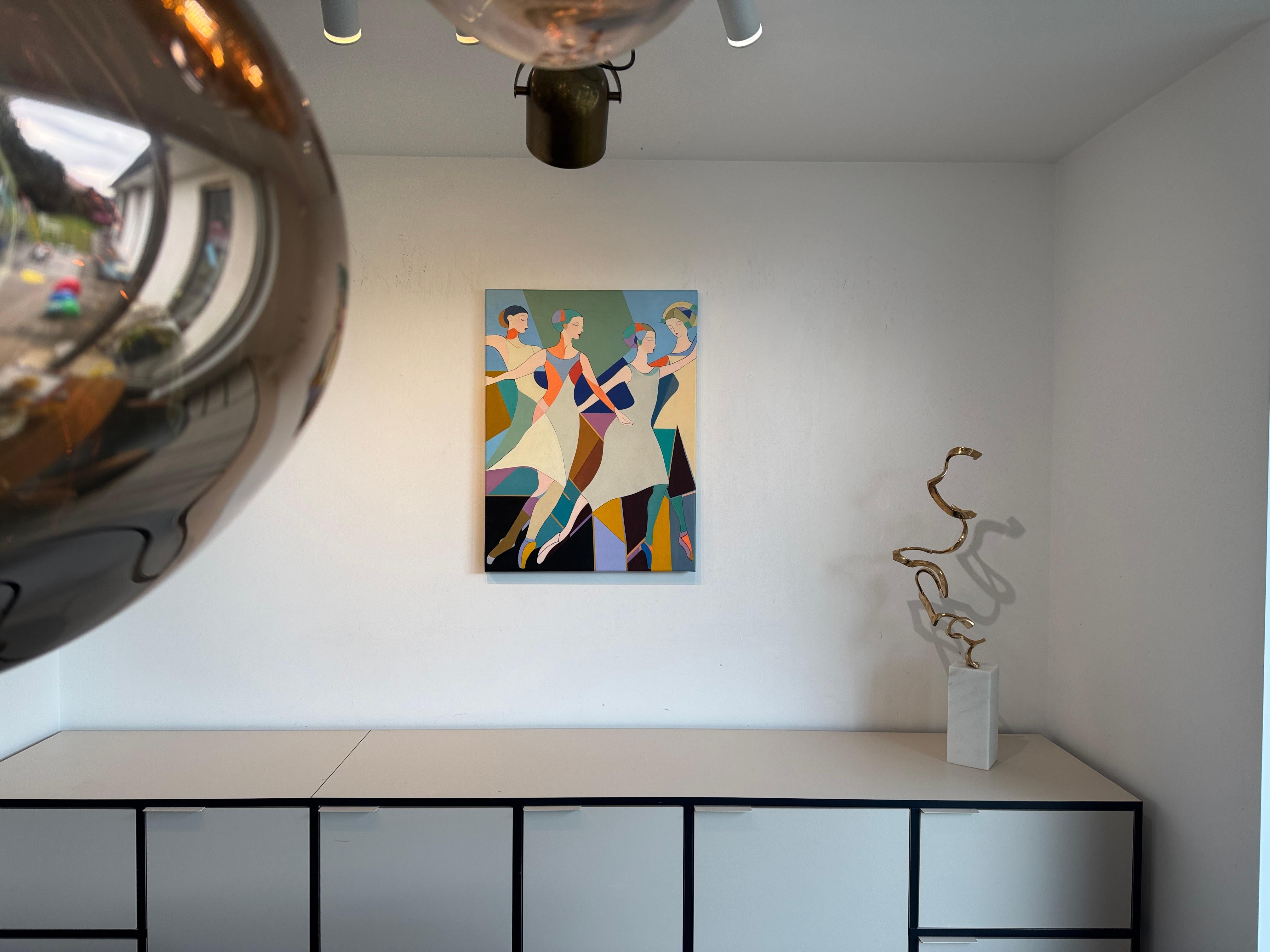 Pasos hacia la sinfonía -Barbara Schaumann - Pintura Abstracta Contemporánea de Danza en venta 4