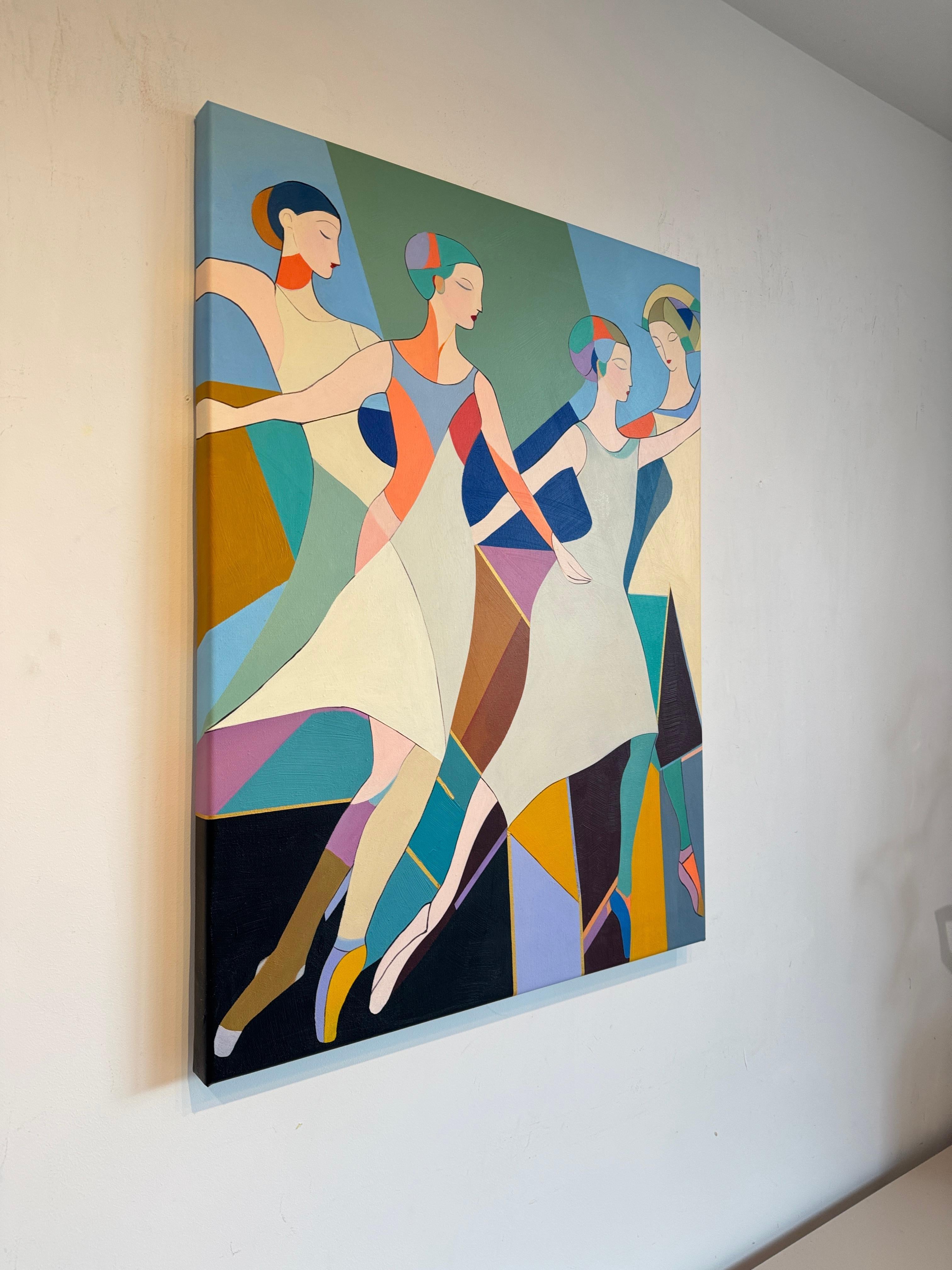 Pasos hacia la sinfonía -Barbara Schaumann - Pintura Abstracta Contemporánea de Danza en venta 6