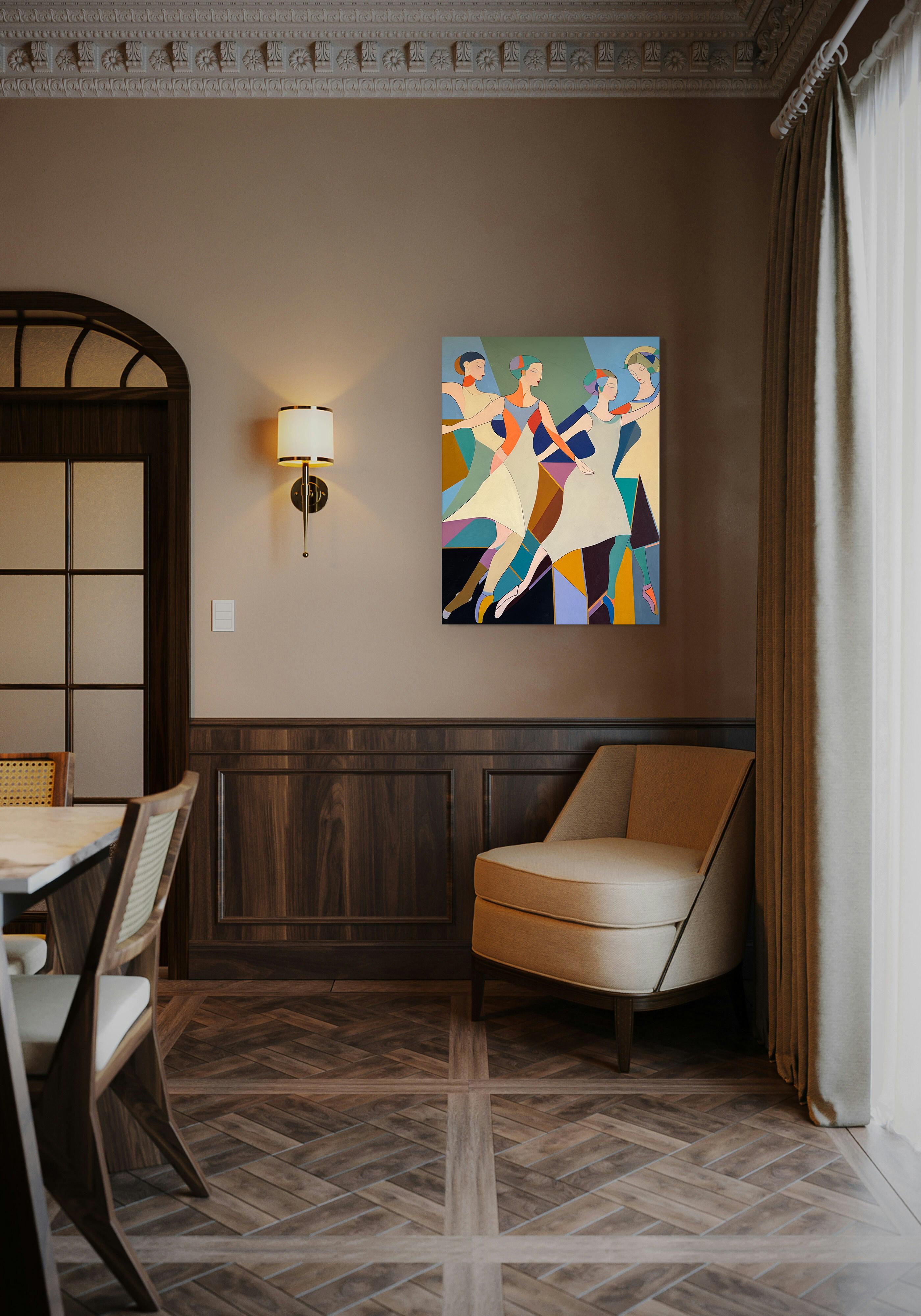 Pasos hacia la sinfonía -Barbara Schaumann - Pintura Abstracta Contemporánea de Danza en venta 7