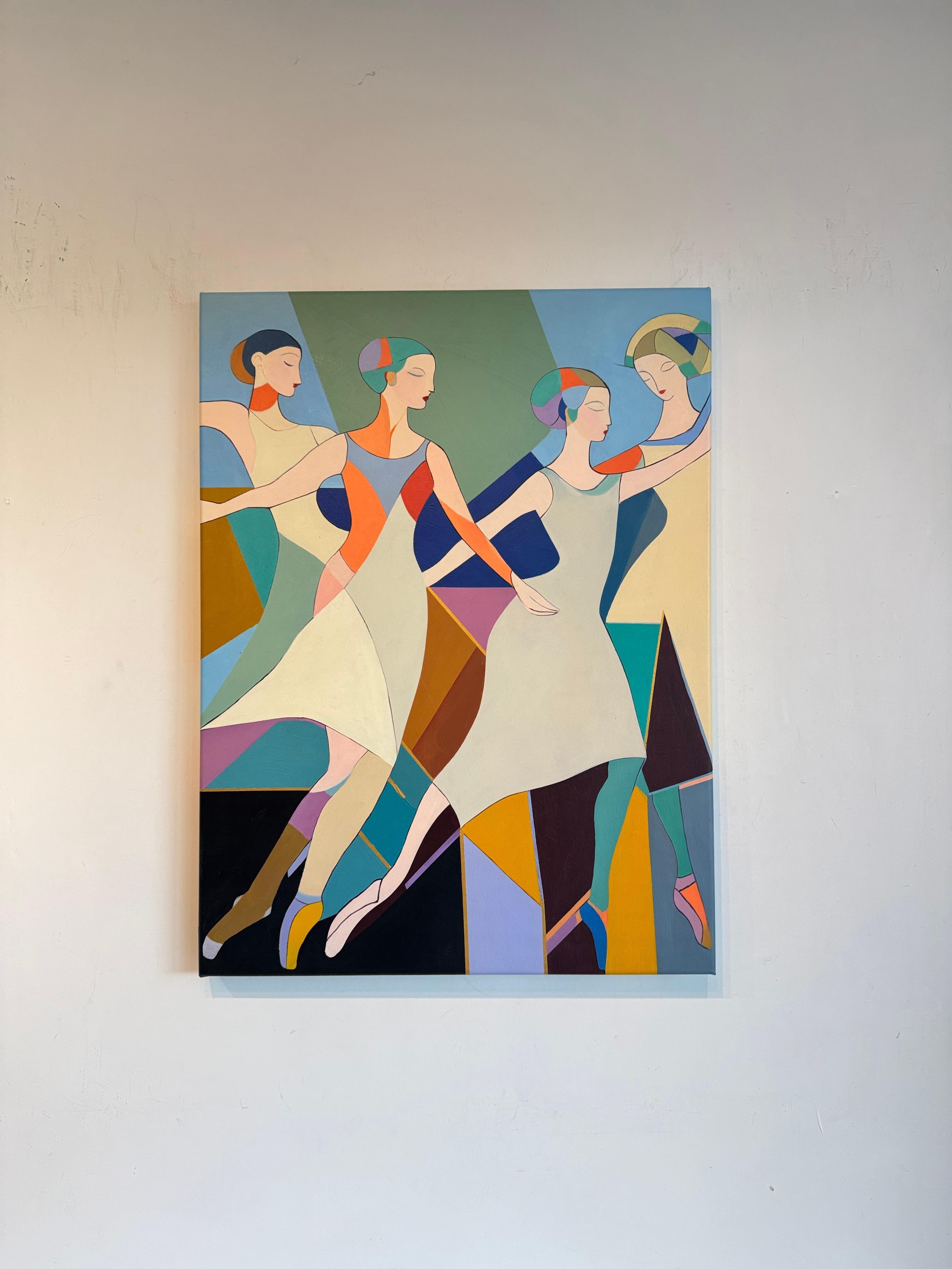 Pasos hacia la sinfonía -Barbara Schaumann - Pintura Abstracta Contemporánea de Danza en venta 8