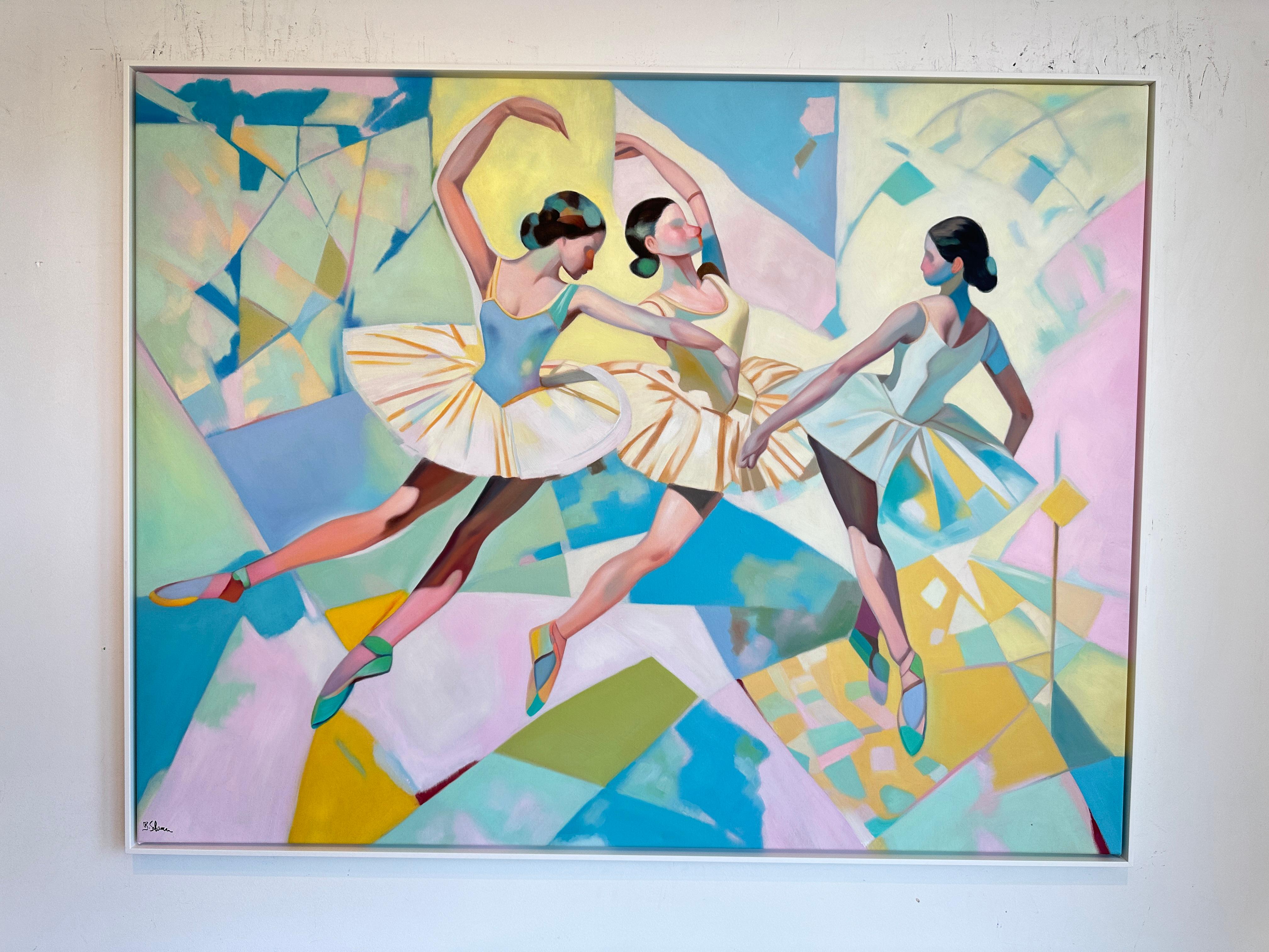 Sunlight and Swing von B. Schaumann - Contemporary Abstract Dancers Malerei (Grau), Figurative Painting, von Barbara Schaumann