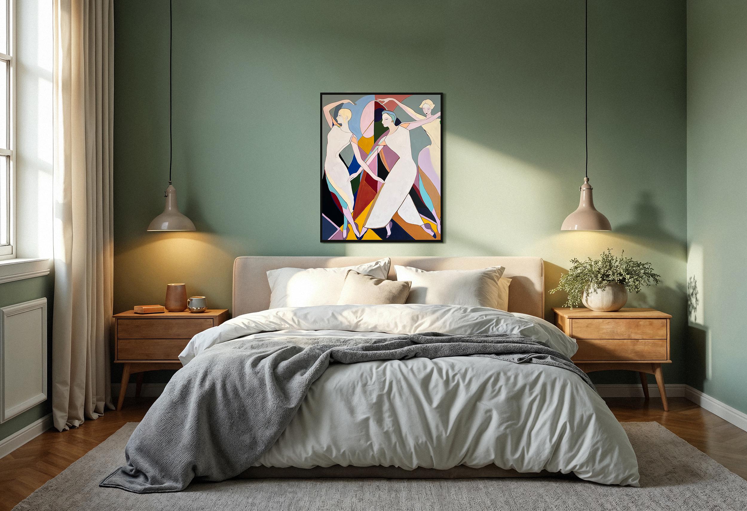 Tangled in Rhythm by B. Schaumann - Contemporary Abstract Dancers Painting en venta 4