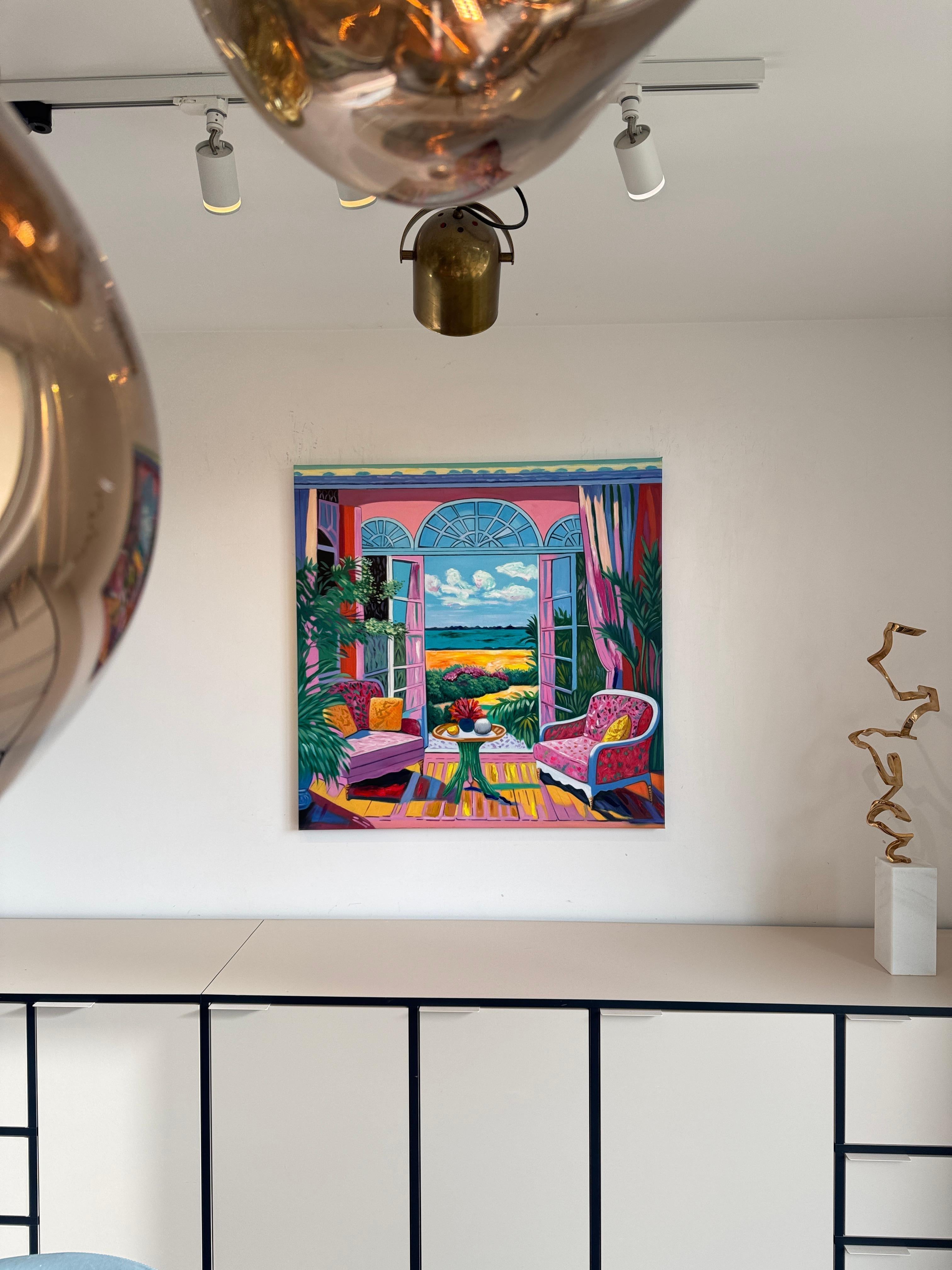 The air between us moved like - B.Schaumann Contemporary architectural Painting im Angebot 2