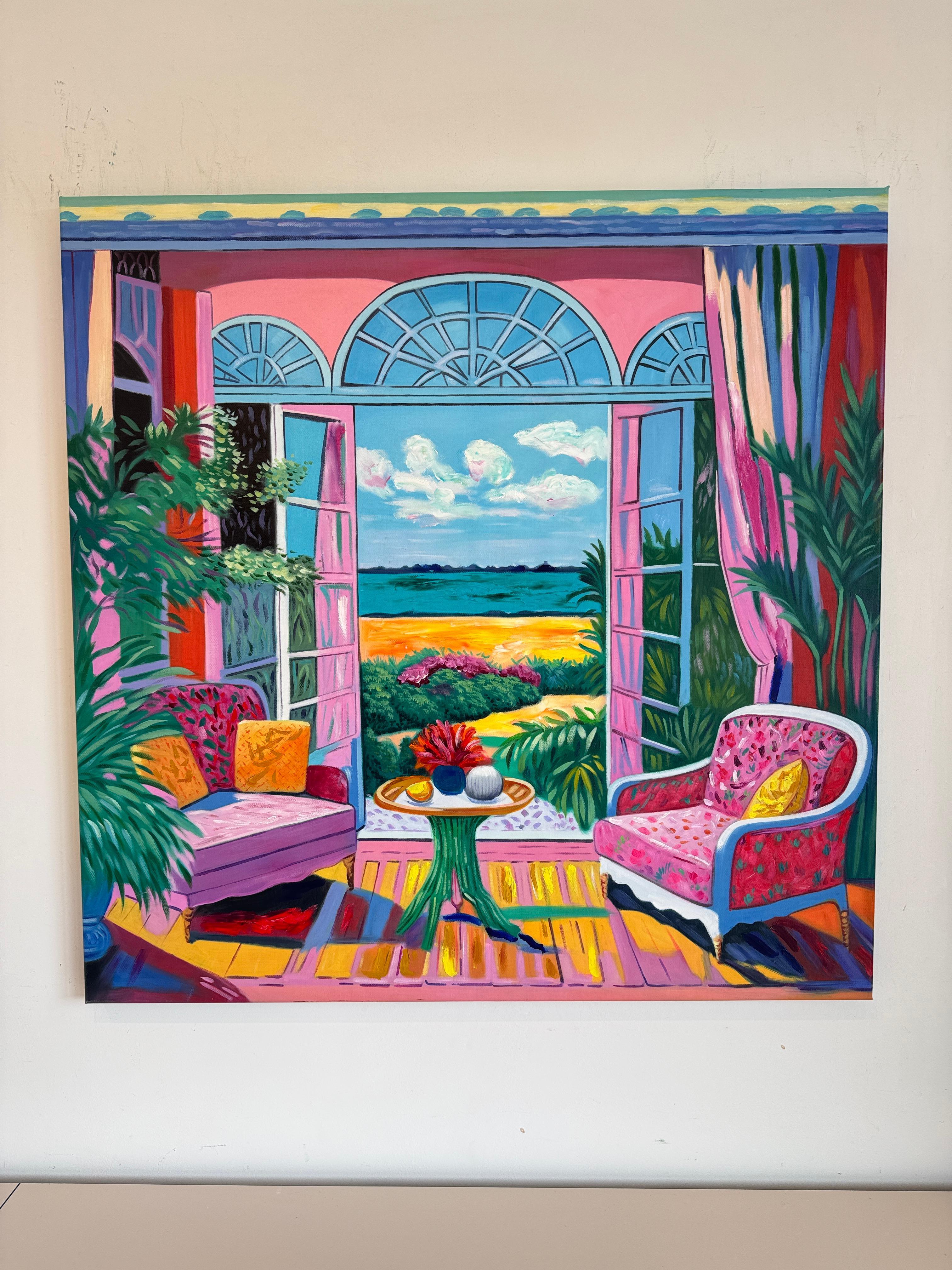 The air between us moved like - B.Schaumann Contemporary architectural Painting im Angebot 3