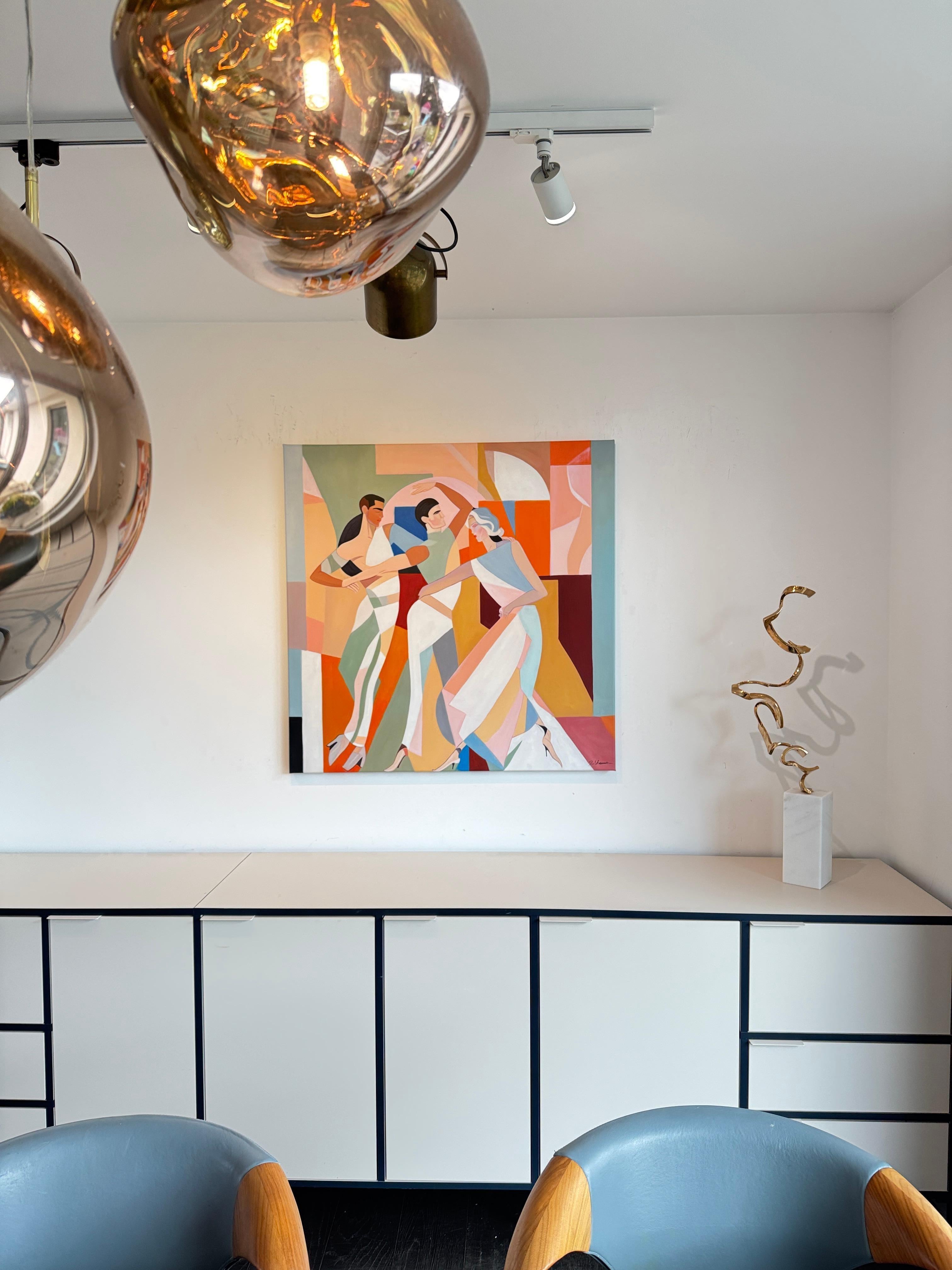 The sensation being moved by B. Schaumann - Contemporary Dancers Painting en venta 7